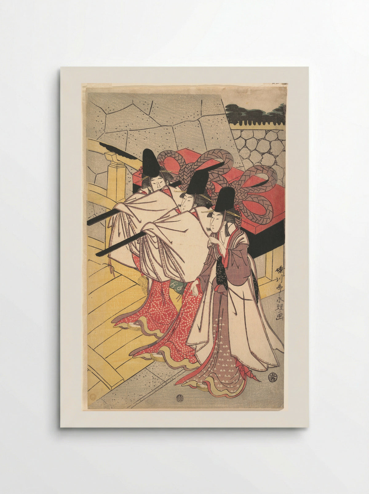 Prince Genji Returning to His Palace where His Wife Awaits Him - Rekisentei Eiri - Poster