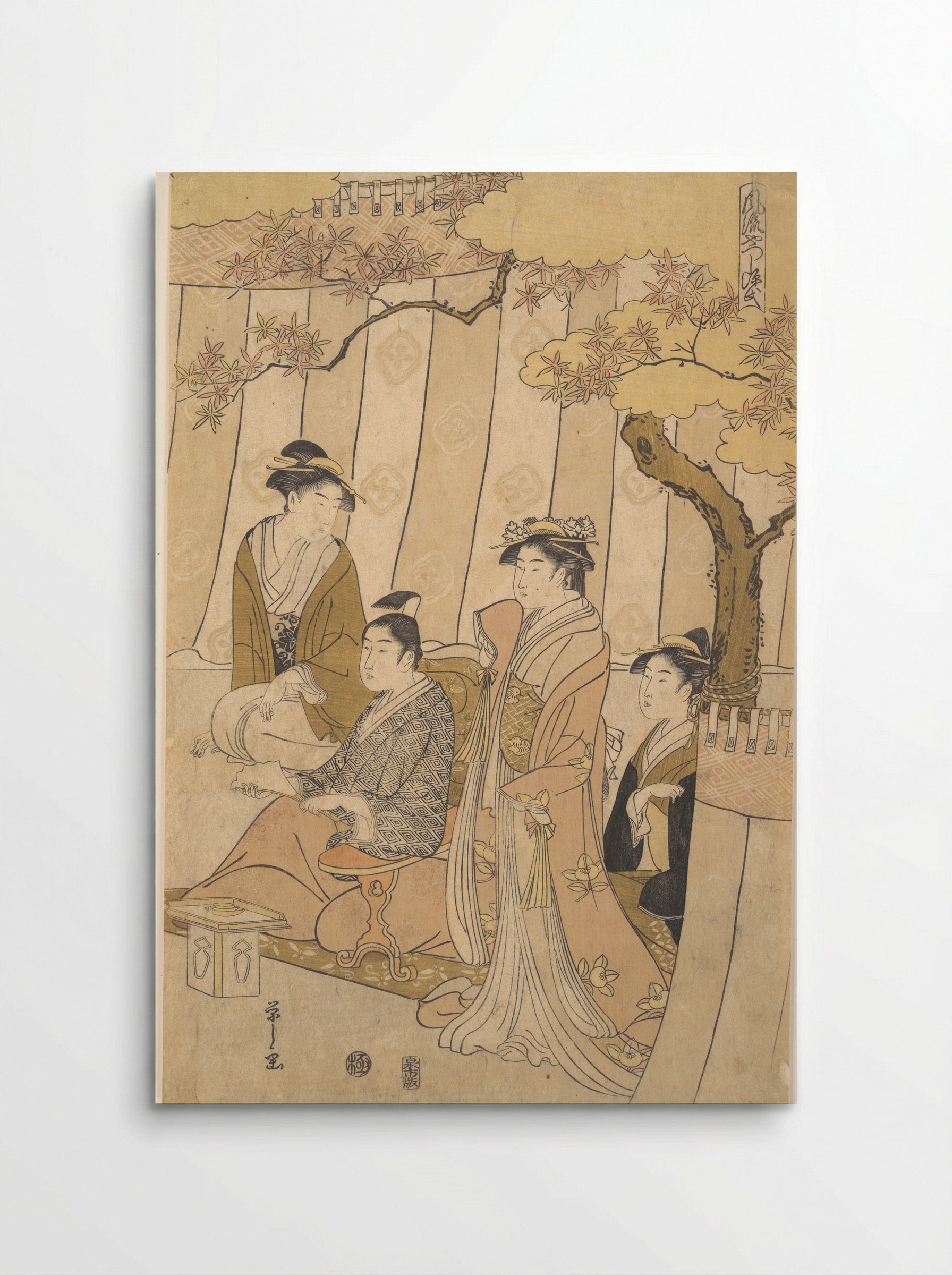 Prince Genji and Three Young Women - Chōbunsai Eishi - Poster