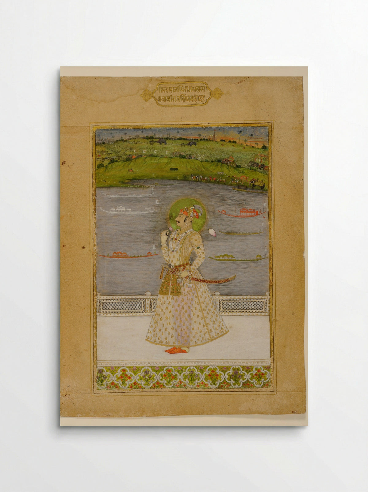 Prince Padam Singh of Bikaner with His Bard Gordhar on a Terrace at Night - Bhavani Das - Poster