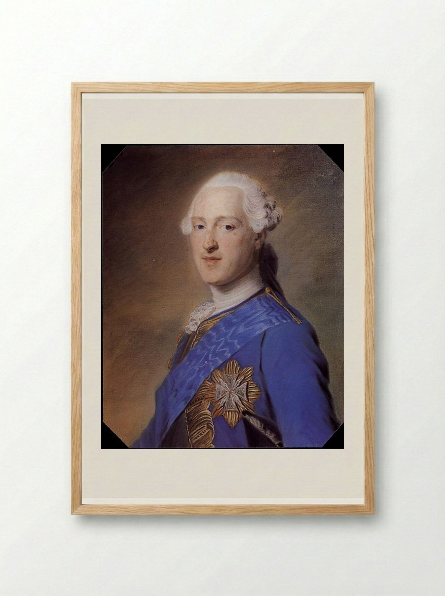 Prince Xavier of Saxony - Maurice Quentin de La Tour - Framed Print Wood