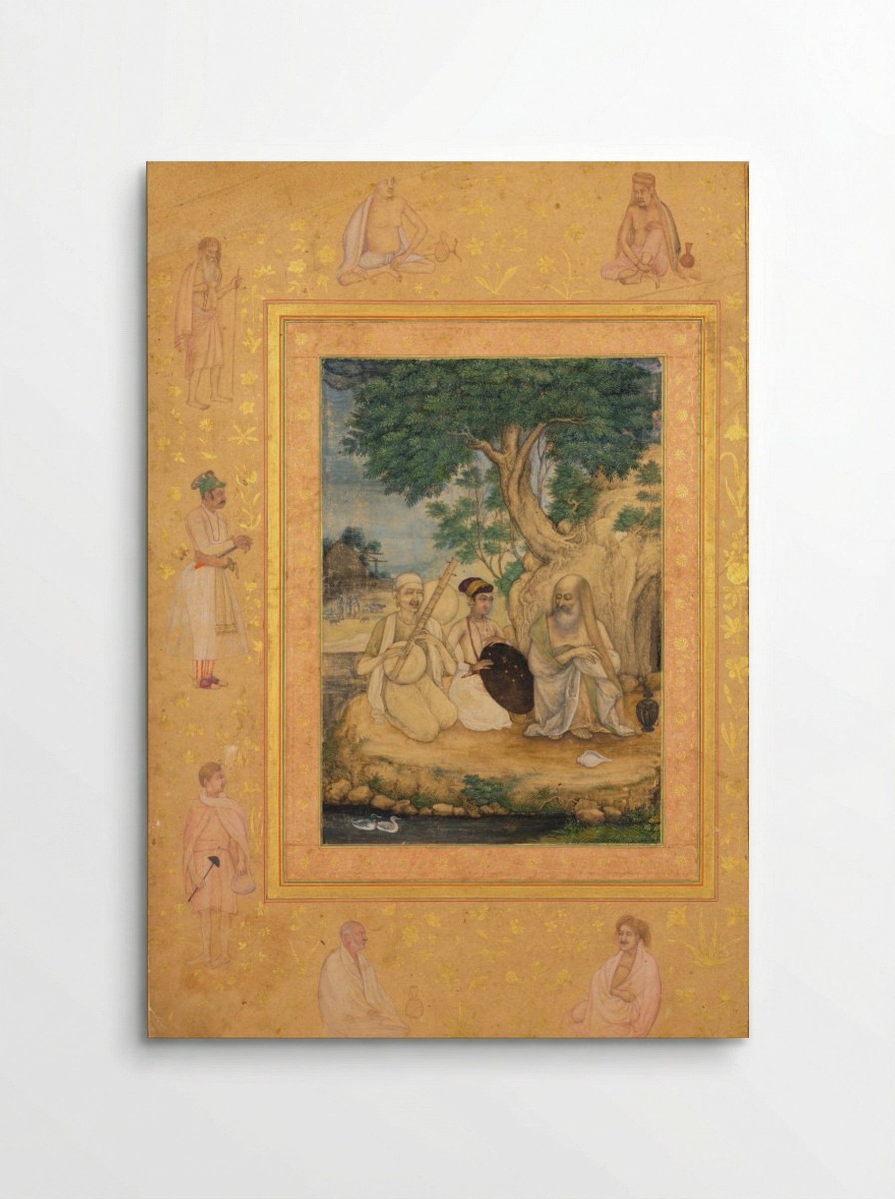 Prince and ascetics, from the Late Shah Jahan Album - Govardhan - Poster