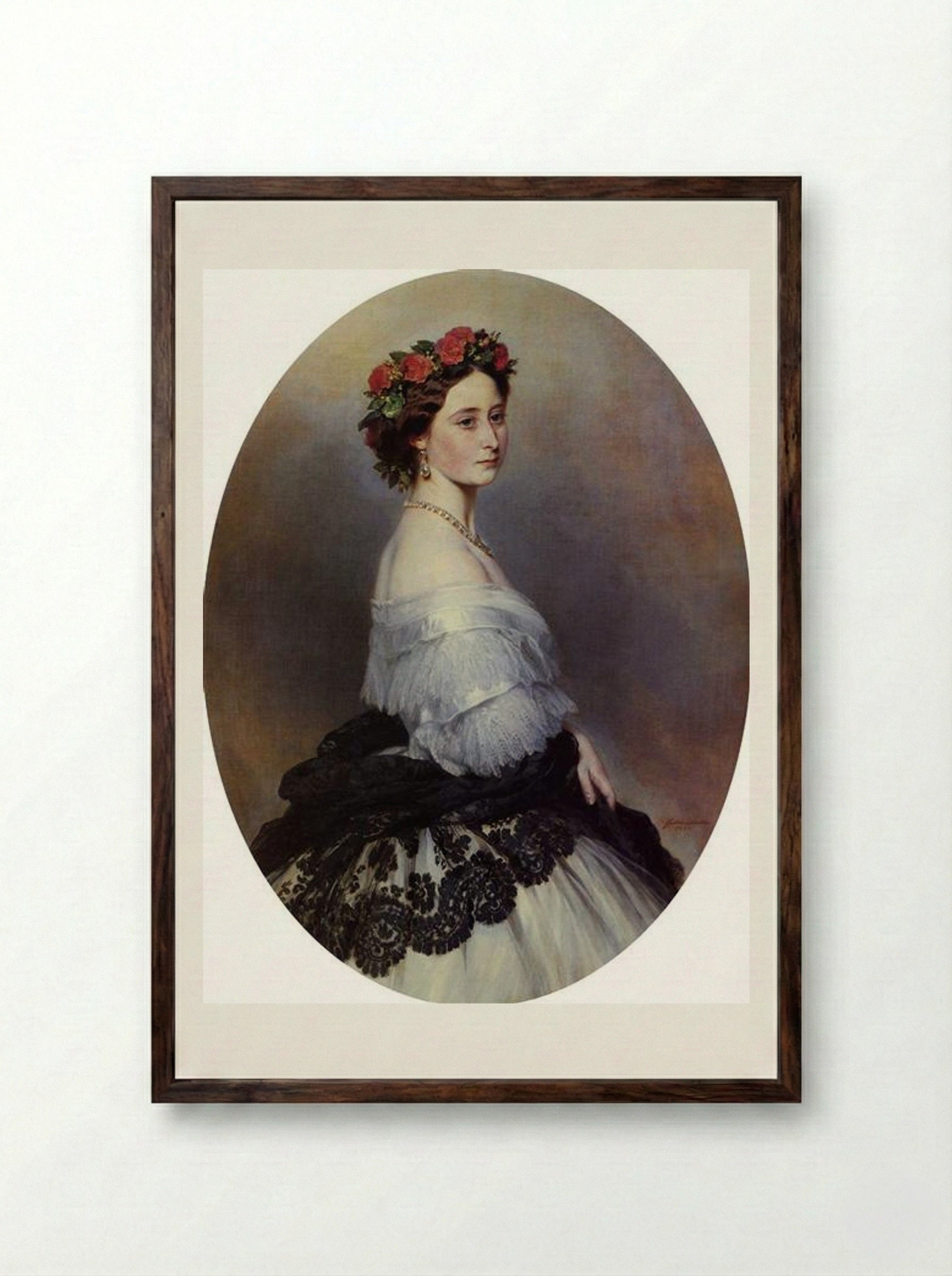 Princess Alice of the United Kingdom - Franz Xaver Winterhalter - Framed Print Dark Wood