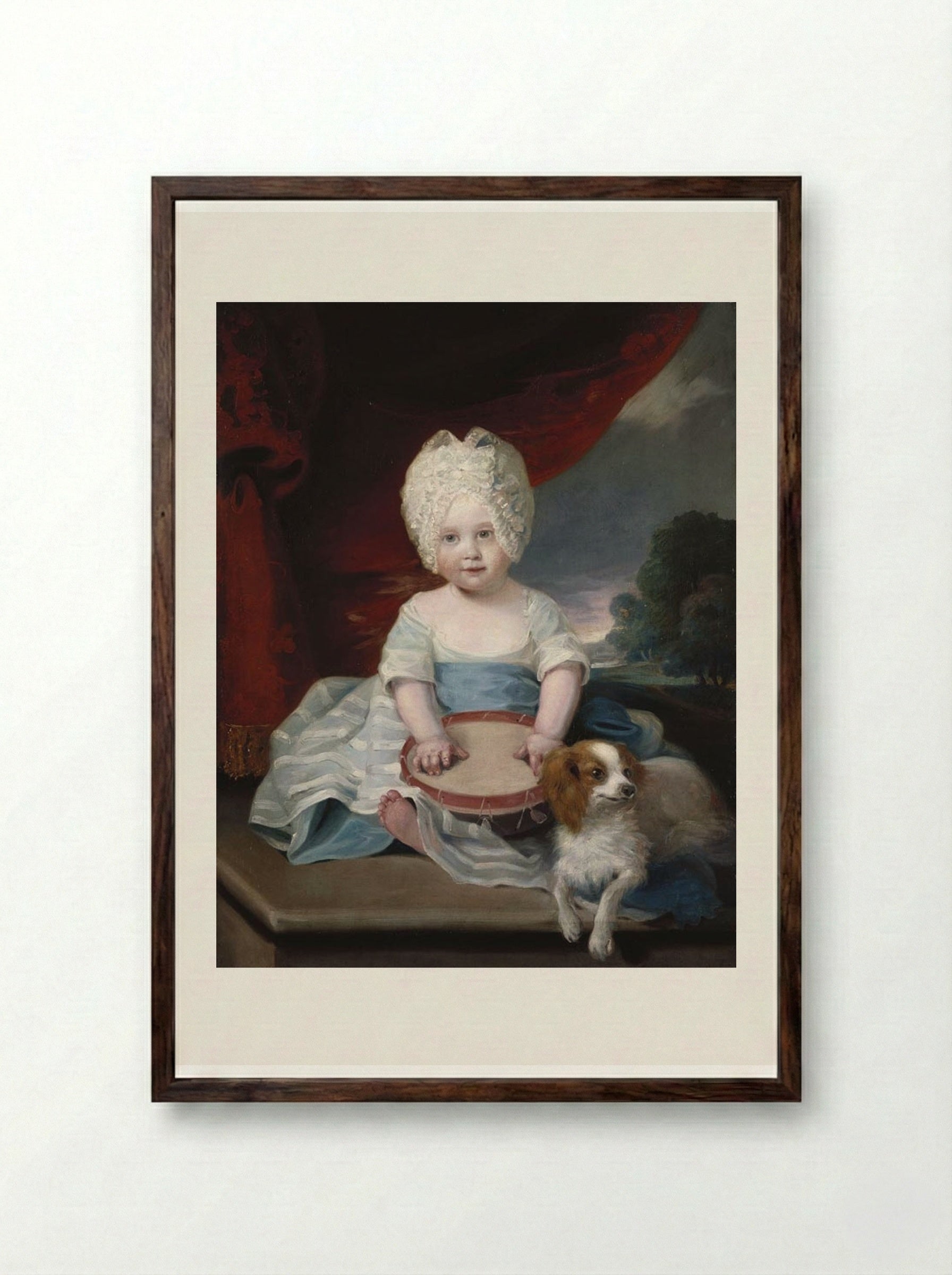 Princess Amelia - John Hoppner - Framed Print Dark Wood