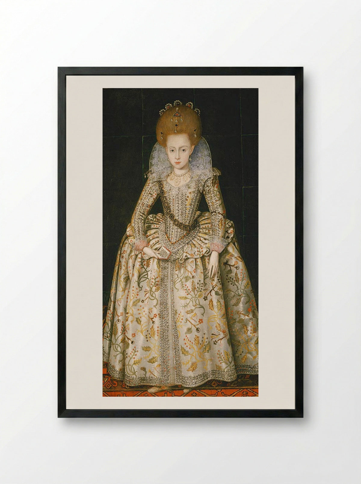 Princess Elizabeth, Later Queen of Bohemia - Robert Peake the Elder - Framed Print Black