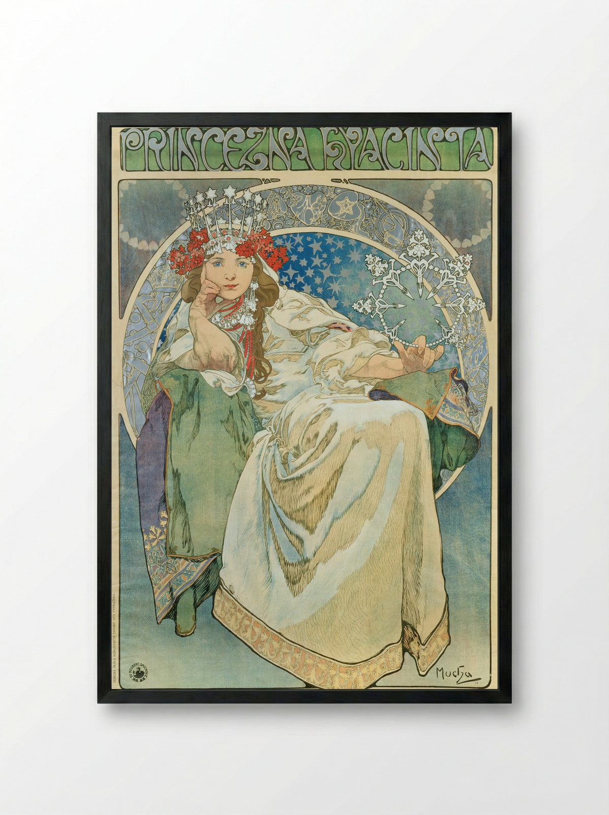 Princess Hyacinth - Alphonse Mucha - Framed Print Black