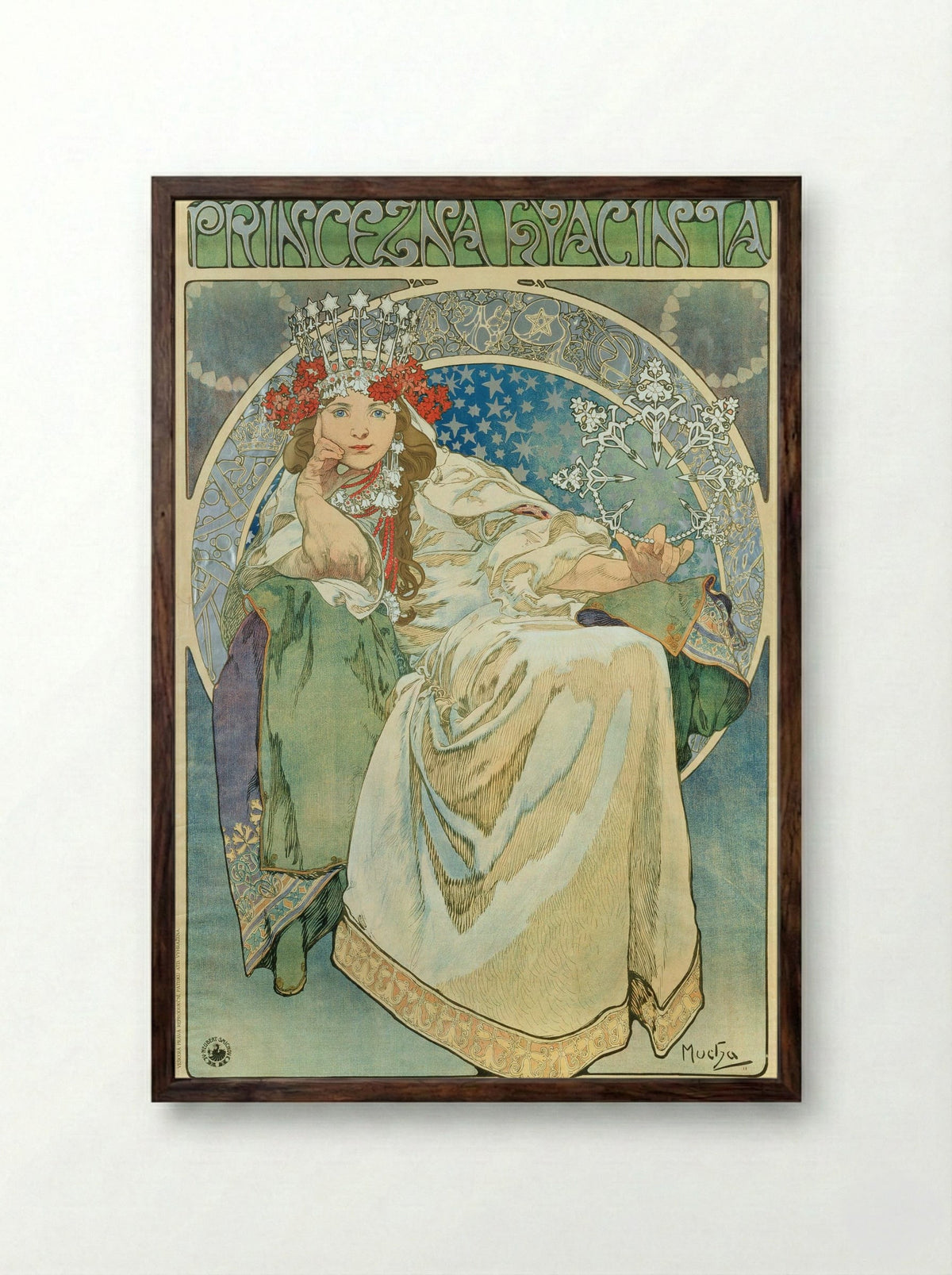 Princess Hyacinth - Alphonse Mucha - Framed Print Dark Wood