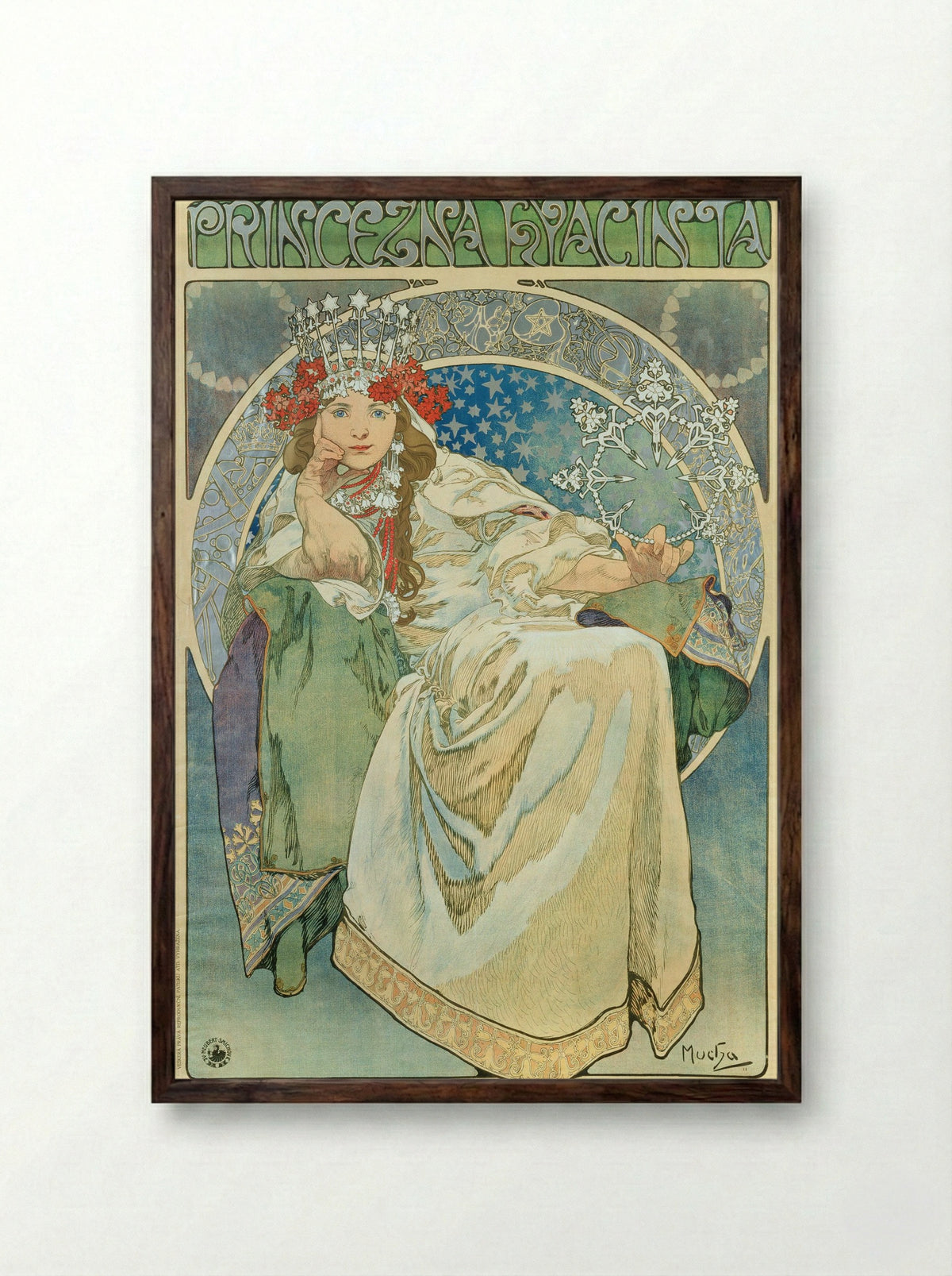 Princess Hyacinth - Alphonse Mucha - Framed Print Dark Wood