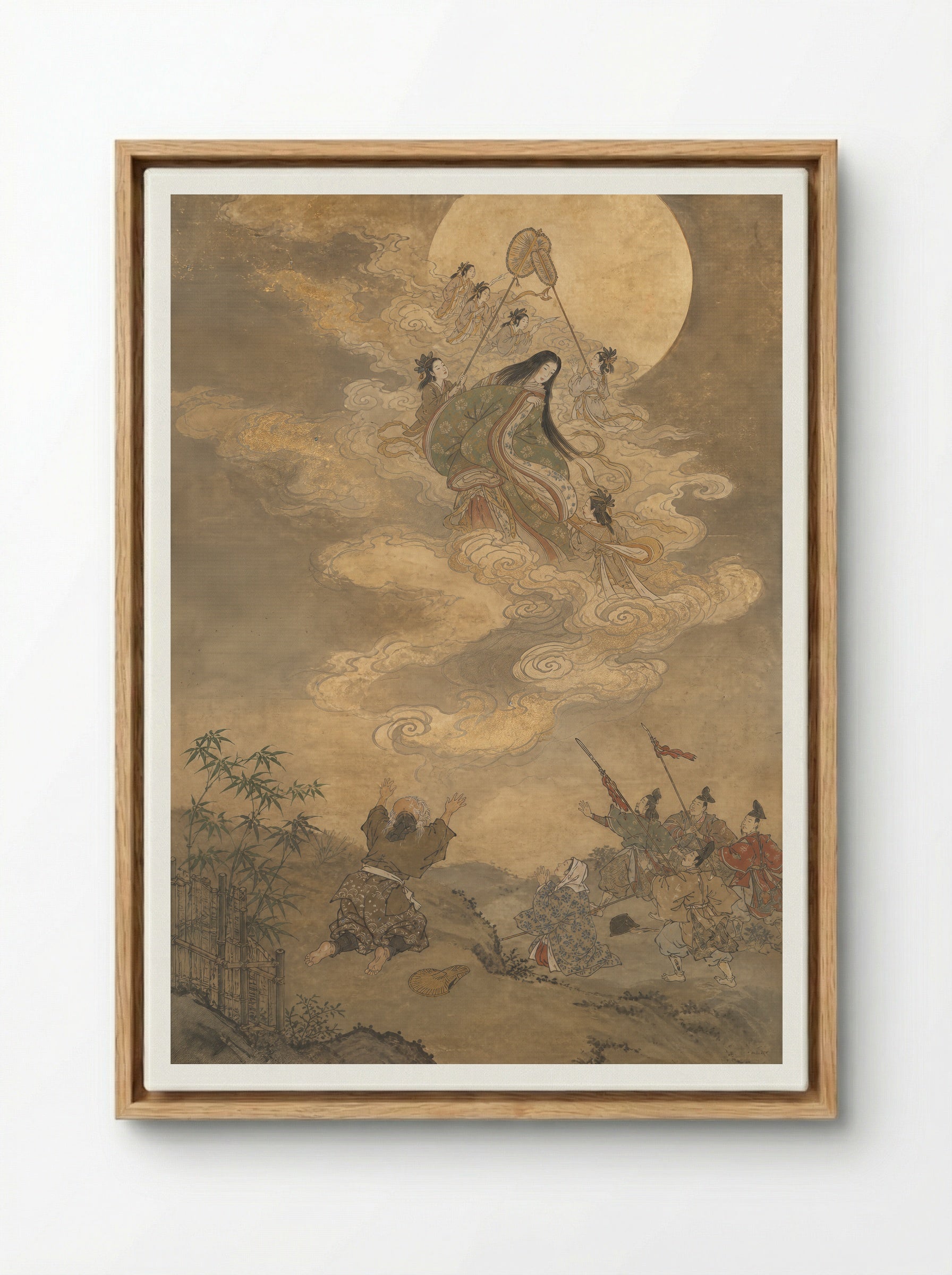 Princess Kaguya: Received by the Moon - Framed Canvas Wood
