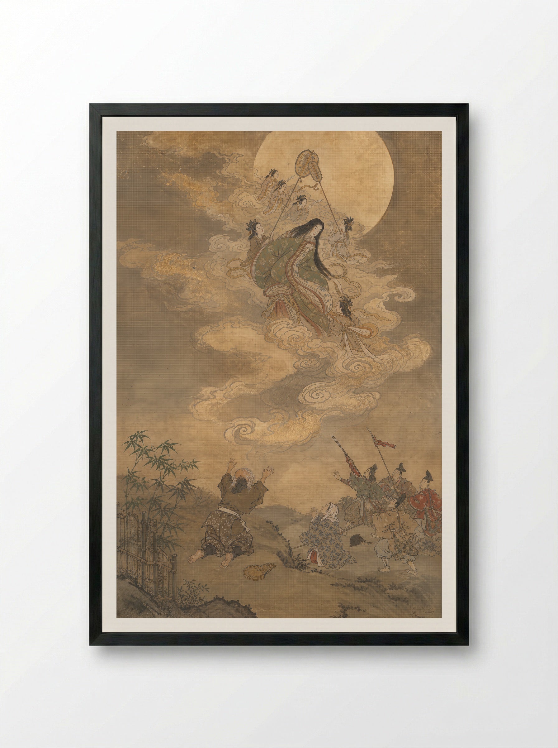 Princess Kaguya: Received by the Moon - Framed Print Black