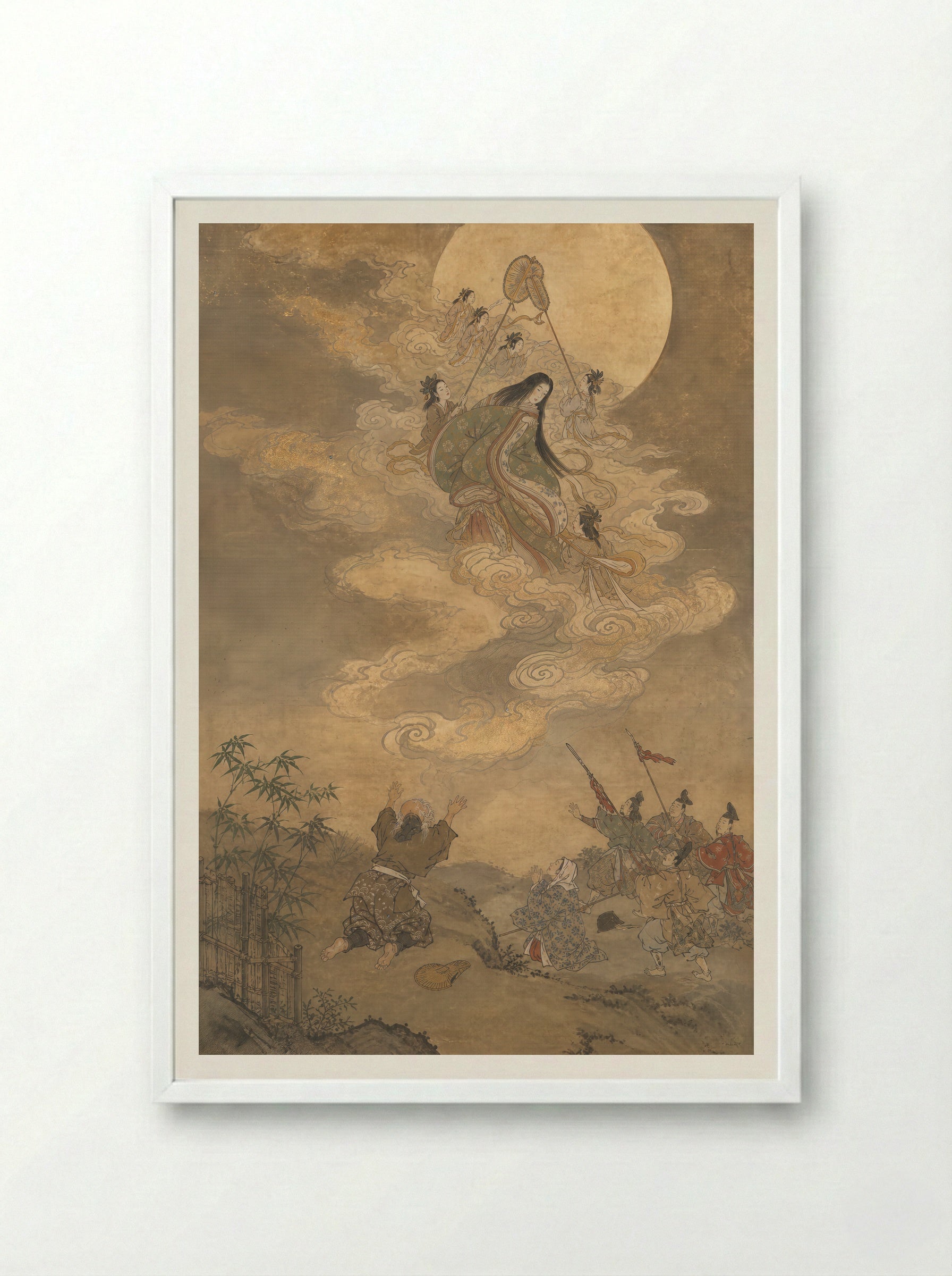 Princess Kaguya: Received by the Moon - Framed Print White