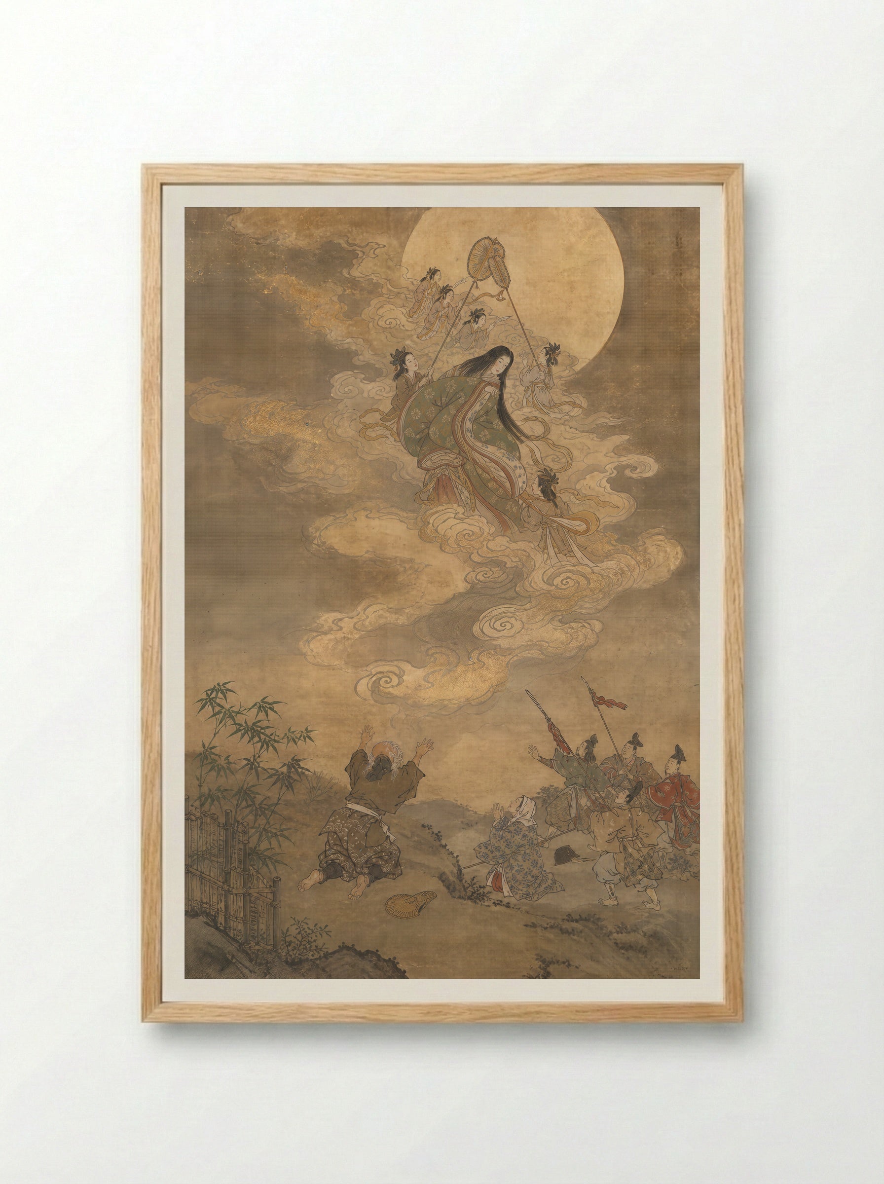 Princess Kaguya: Received by the Moon - Framed Print Wood