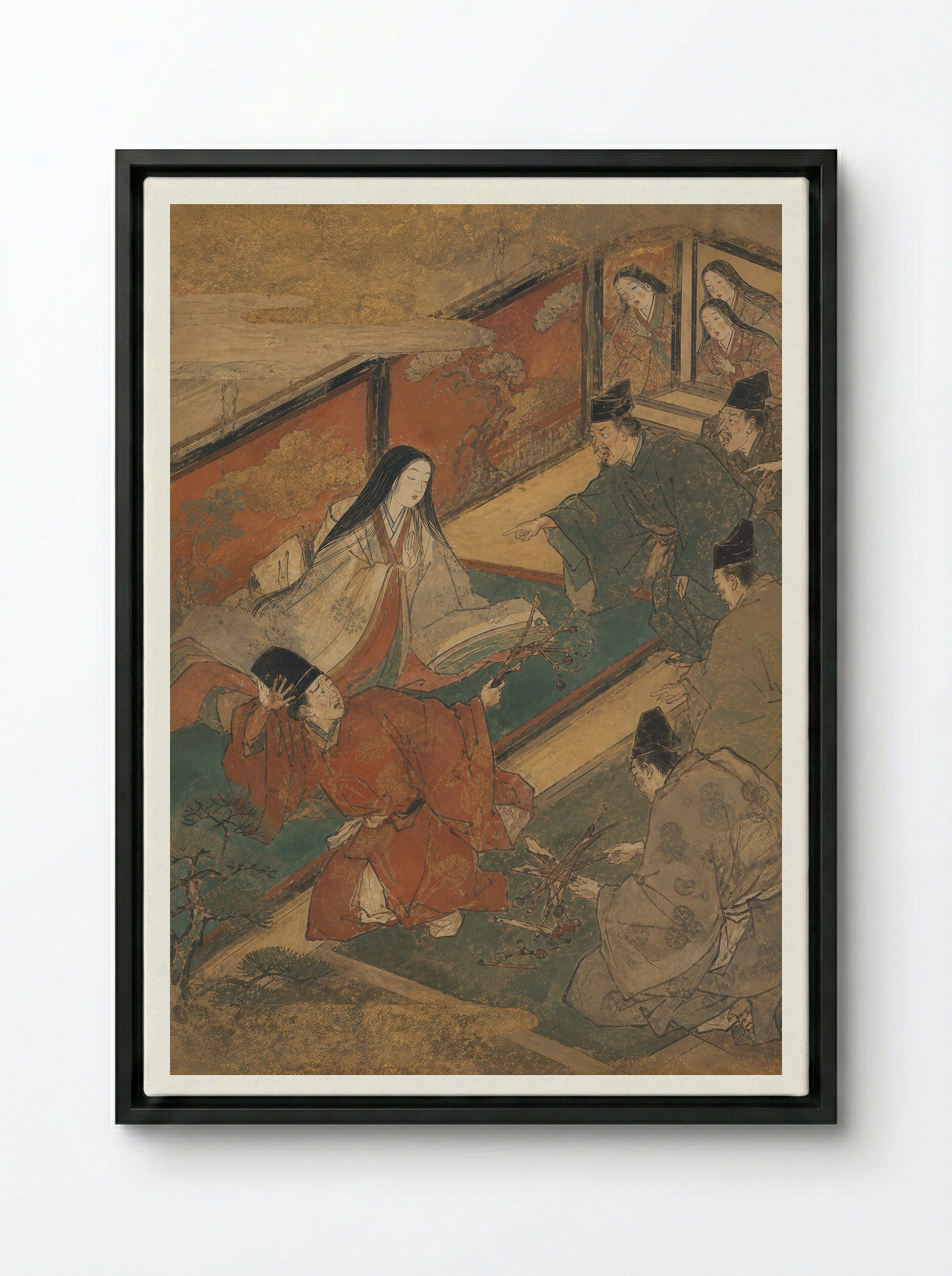 Princess Kaguya: The Court Cannot Possess Her - Framed Canvas Black