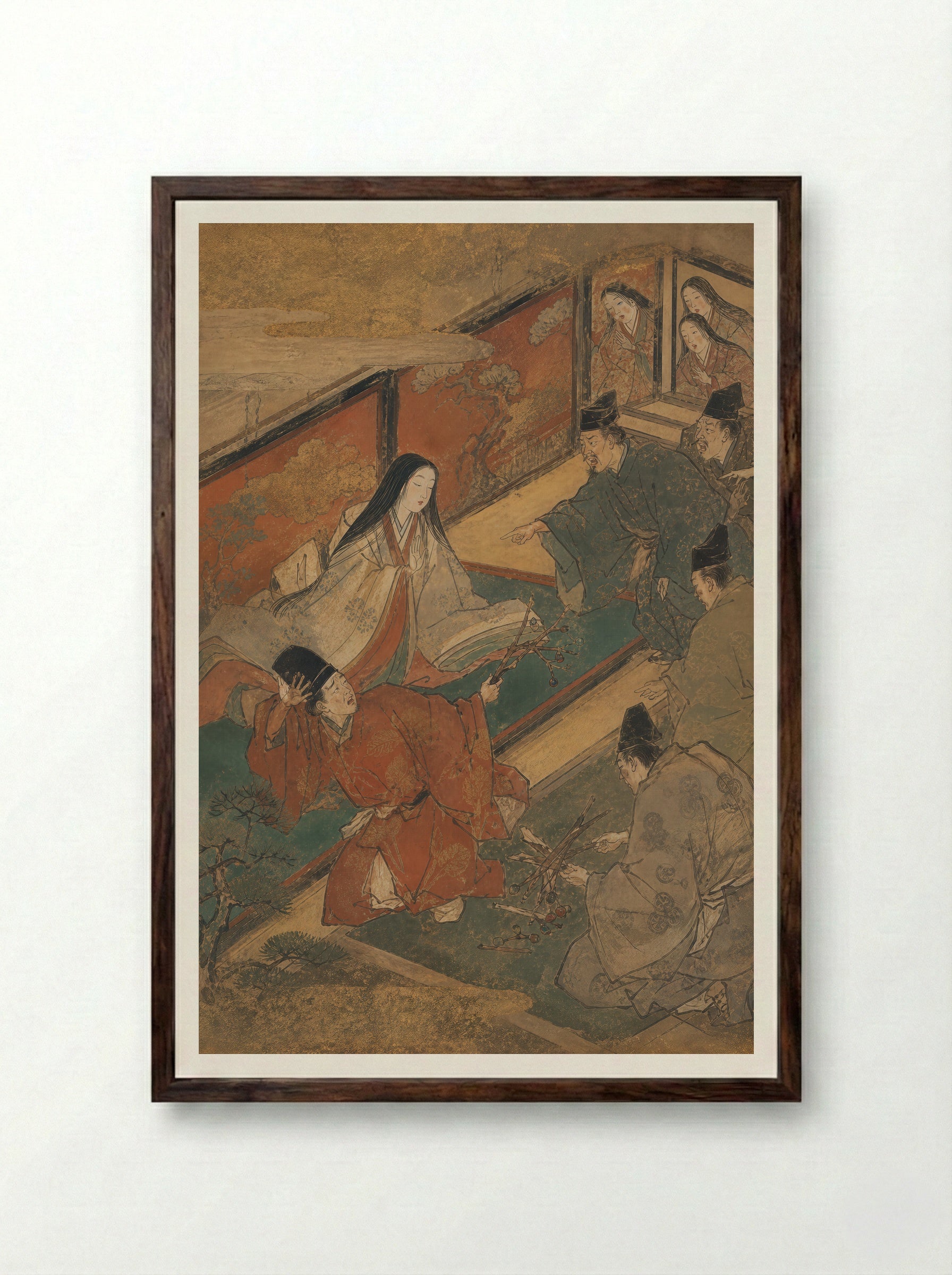 Princess Kaguya: The Court Cannot Possess Her - Framed Print Dark Wood