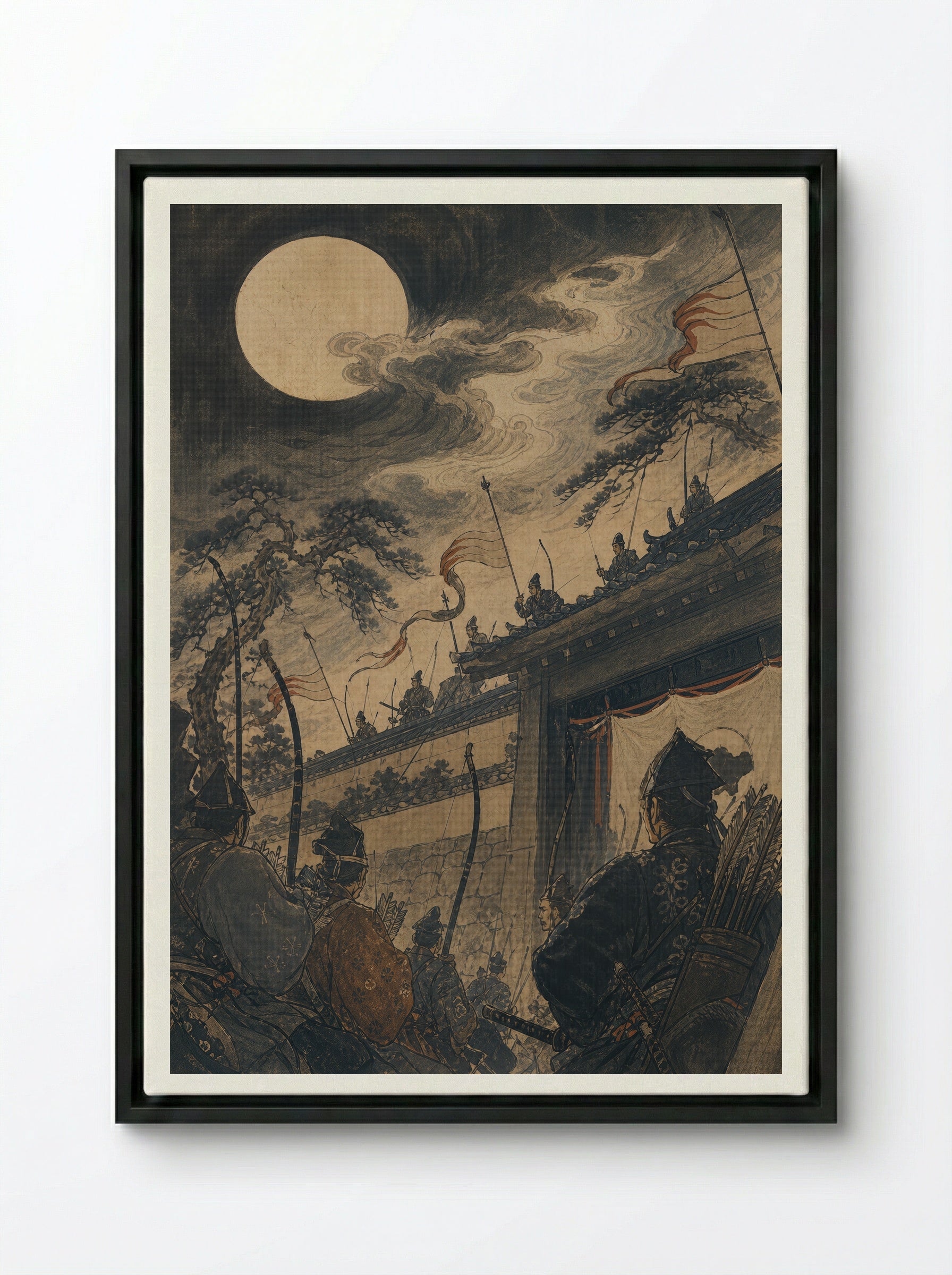 Princess Kaguya: The Message Arrives - Framed Canvas Black