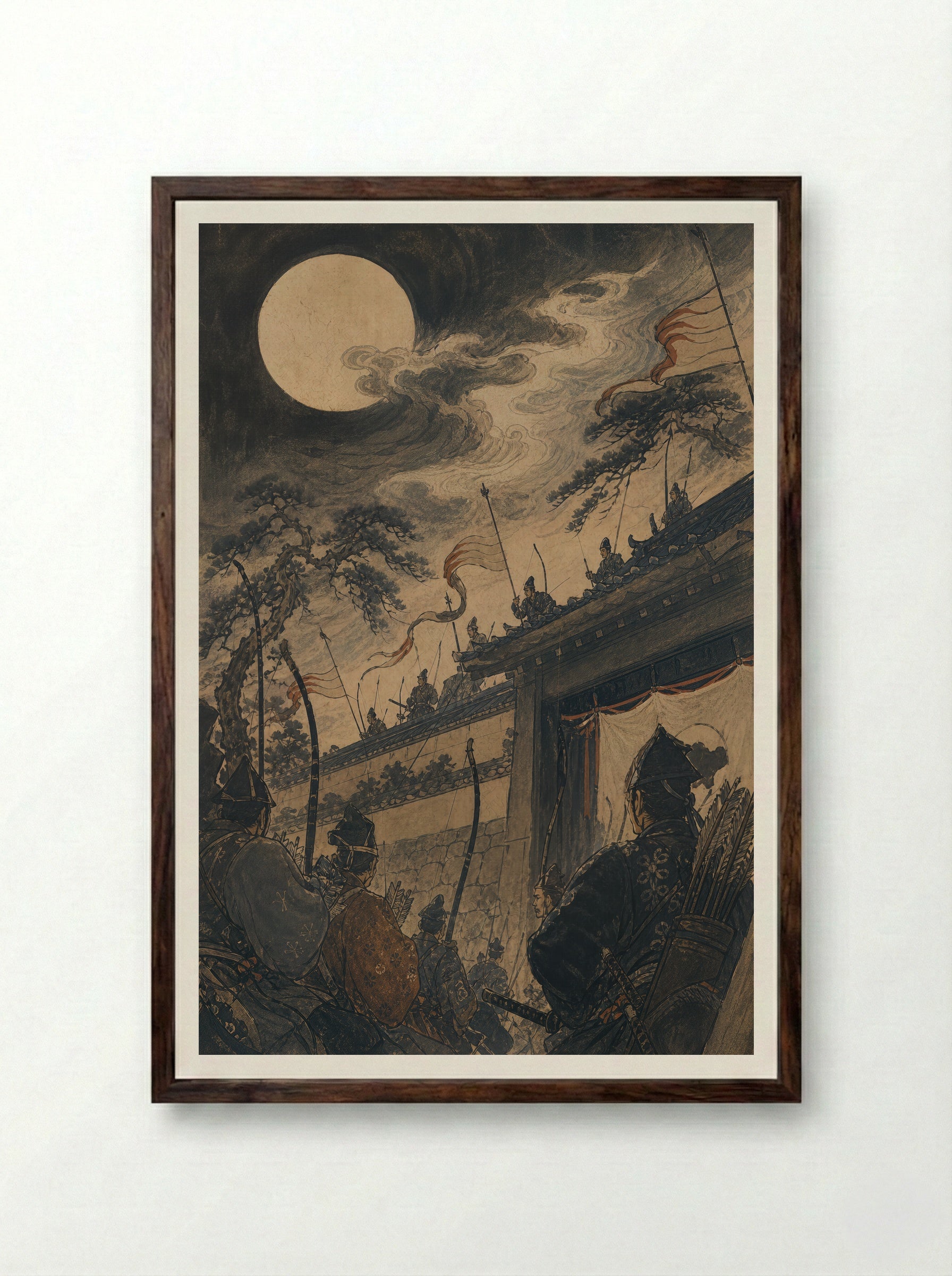 Princess Kaguya: The Message Arrives - Framed Print Dark Wood