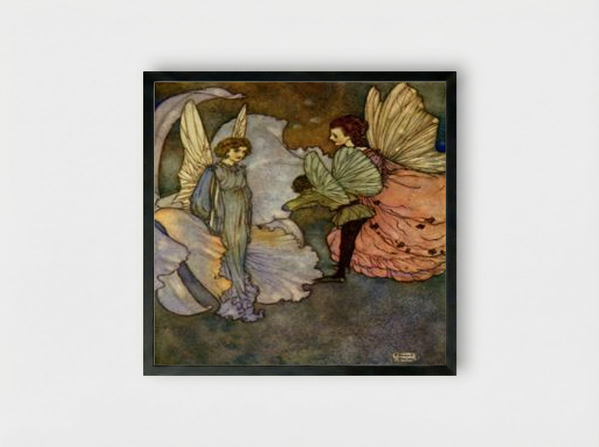 Princess Orchid's Party - Edmund Dulac - Framed Print Black