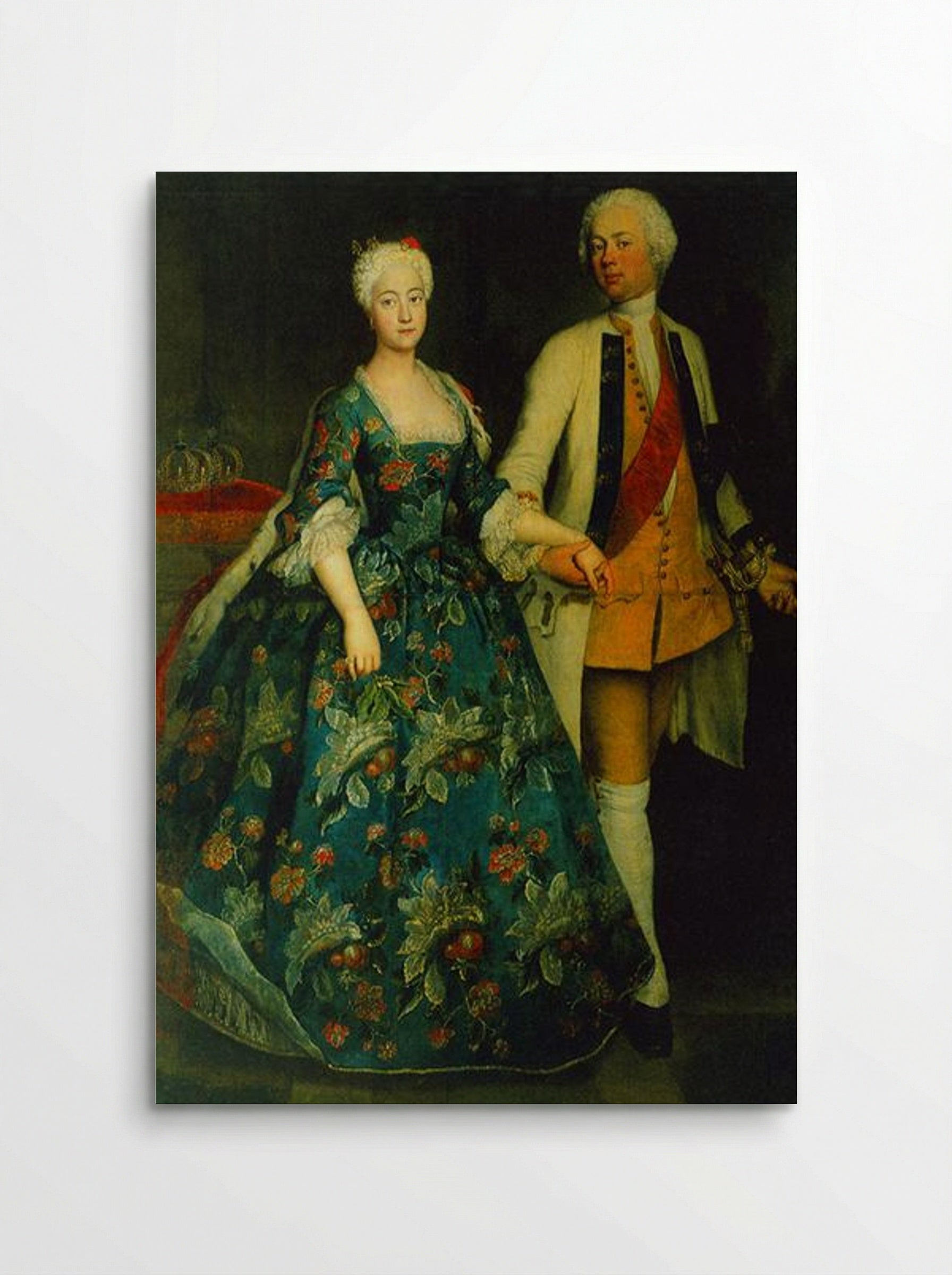 Princess Sophie Dorothea Marie with her husband, Frederick William, Margrave of Brandenburg-Schwedt - Antoine Pesne - Poster