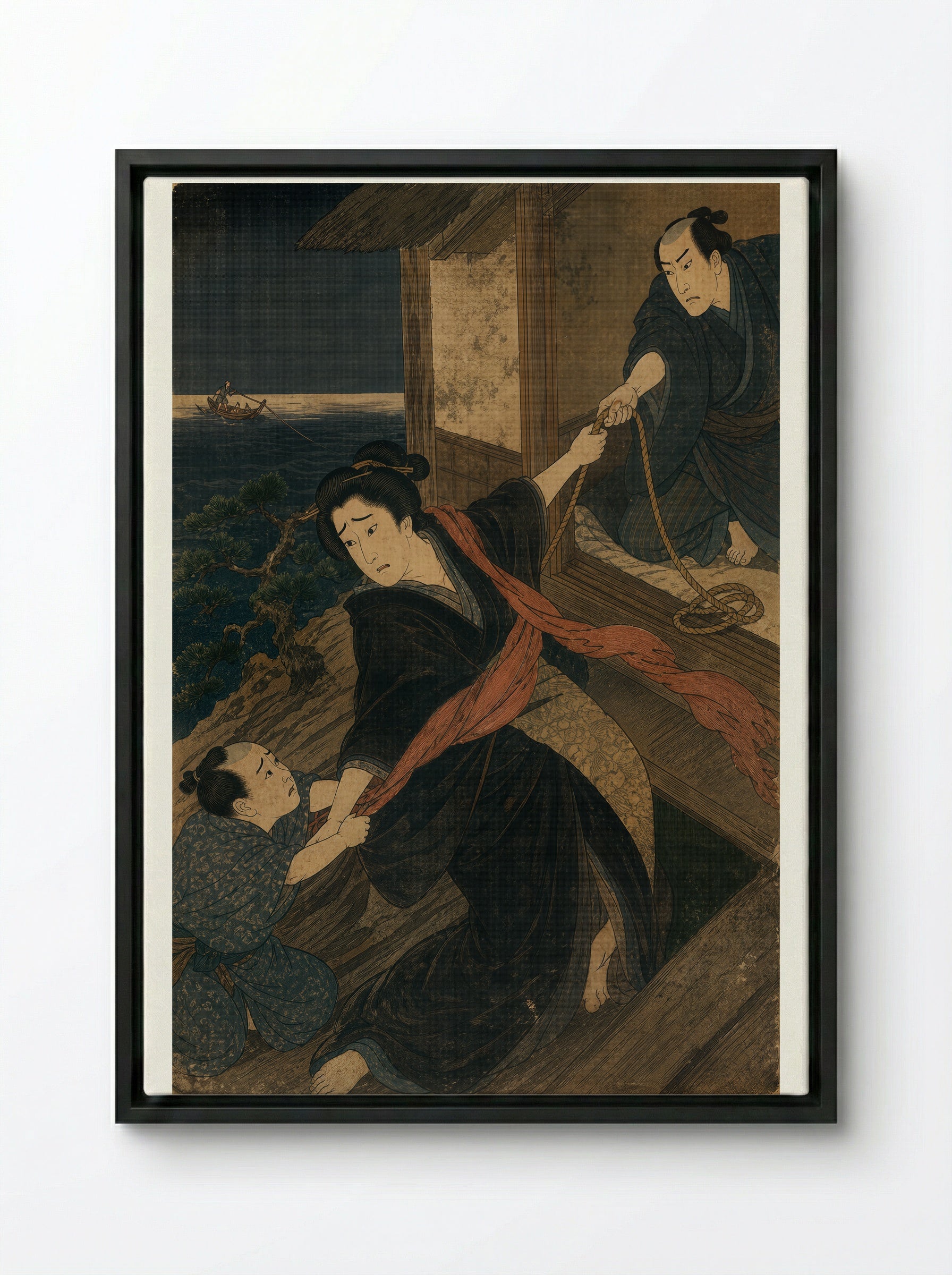 Princess Tamatori: The Promise for Fusasaki - Framed Canvas Black