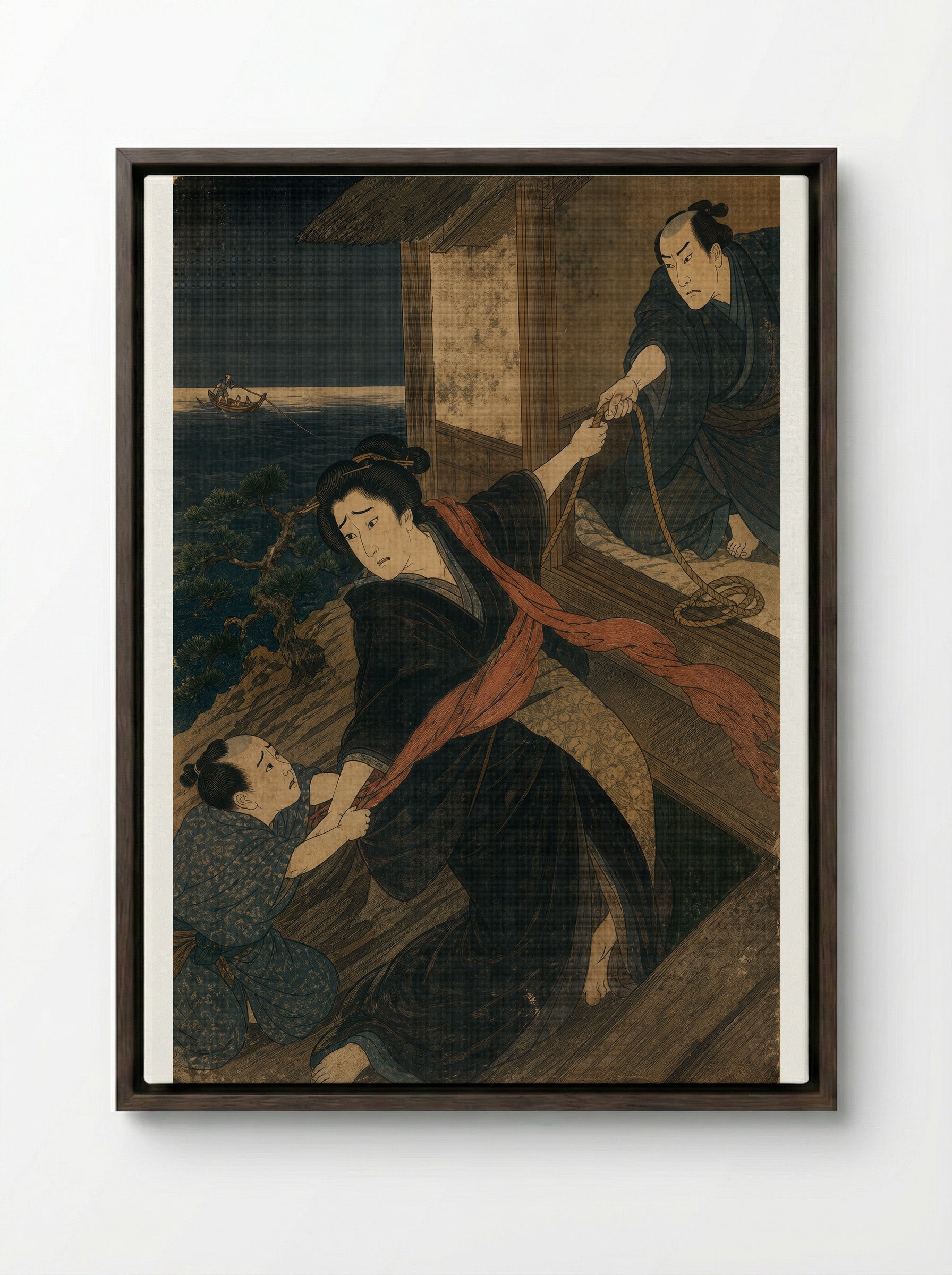 Princess Tamatori: The Promise for Fusasaki - Framed Canvas Dark Wood