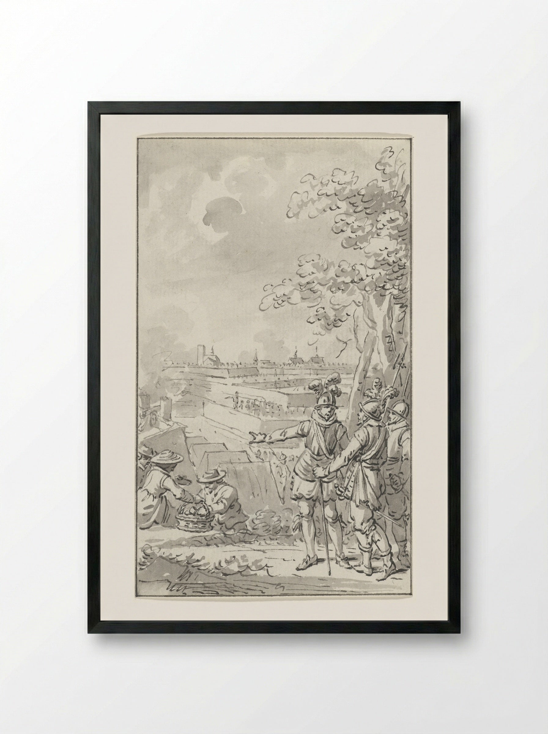 Prins Maurits in het leger voor Geertruidenberg, 1593 - Jacobus Buys - Framed Print Black