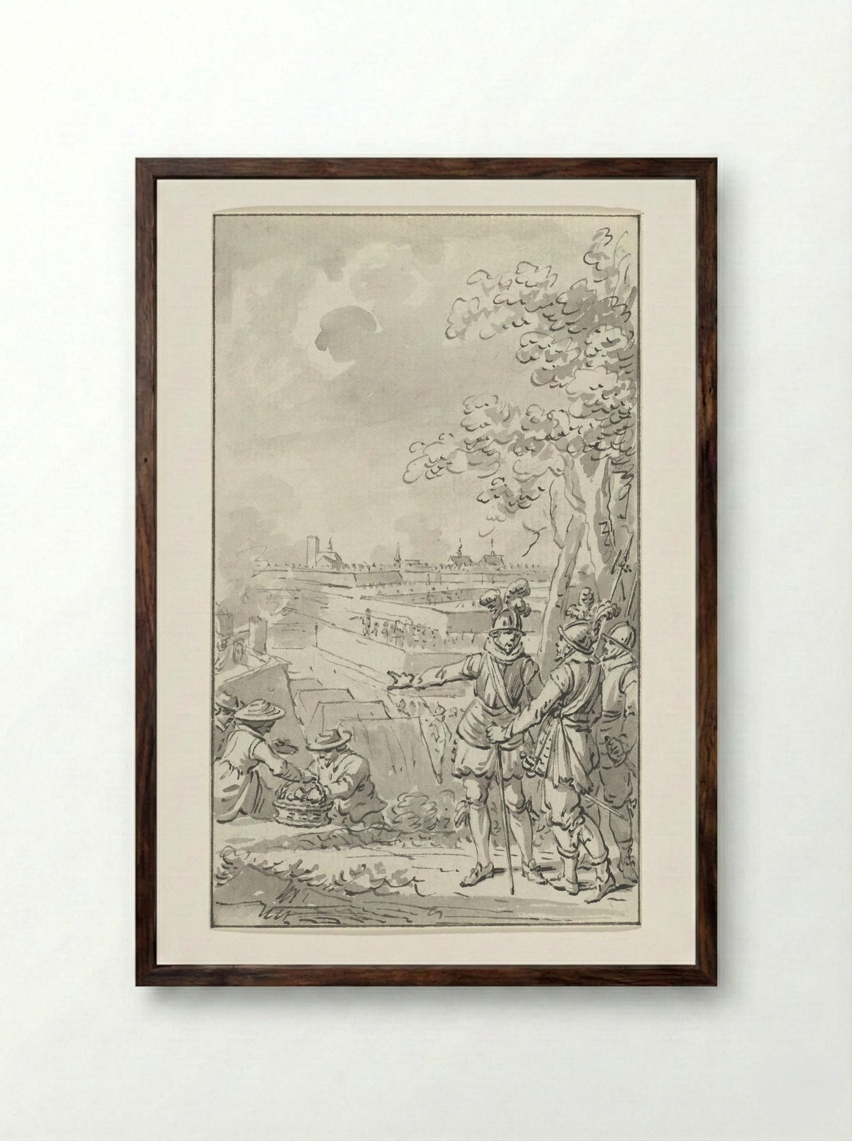 Prins Maurits in het leger voor Geertruidenberg, 1593 - Jacobus Buys - Framed Print Dark Wood