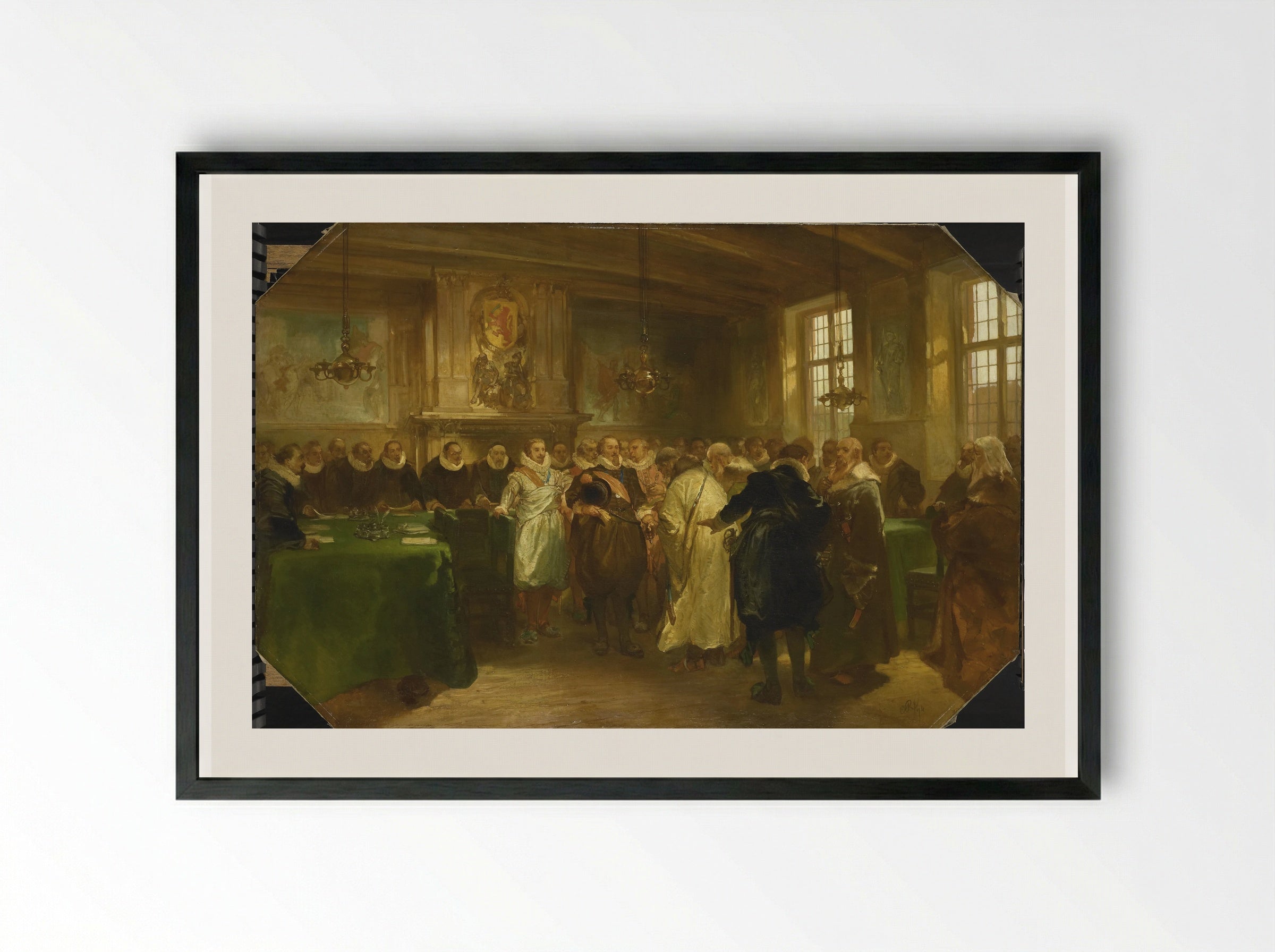 Prins Maurits ontvangt een delegatie uit Rusland in 1614 - Charles Rochussen - Framed Print Black