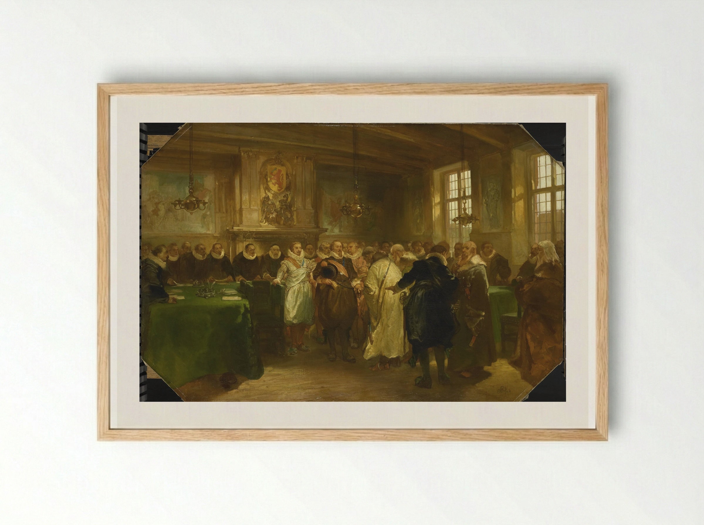 Prins Maurits ontvangt een delegatie uit Rusland in 1614 - Charles Rochussen - Framed Print Wood