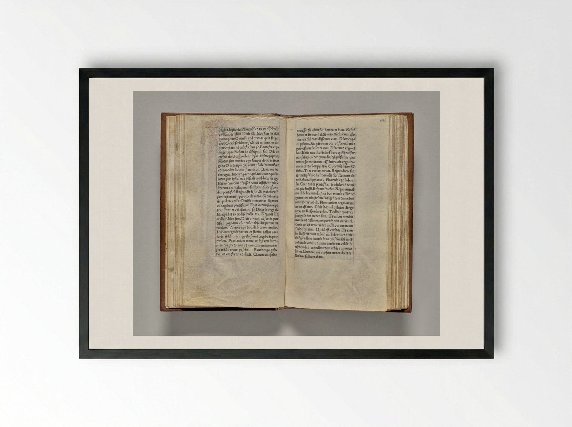 Printed Book of Hours (Use of Rome): fol. 95v - Guillaume Le Rouge - Framed Print Black