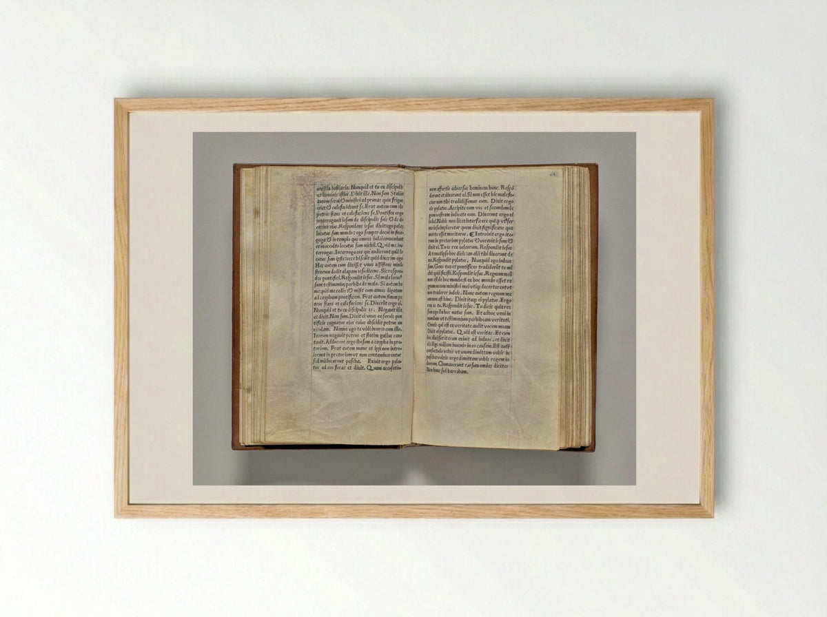 Printed Book of Hours (Use of Rome): fol. 95v - Guillaume Le Rouge - Framed Print Wood