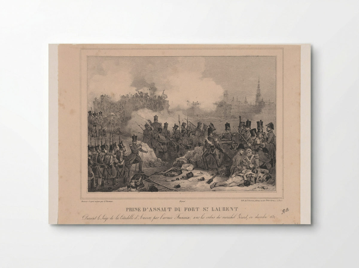 Prise d'assaut du Fort St Laurent - Gustave Adolphe Simonau - Poster