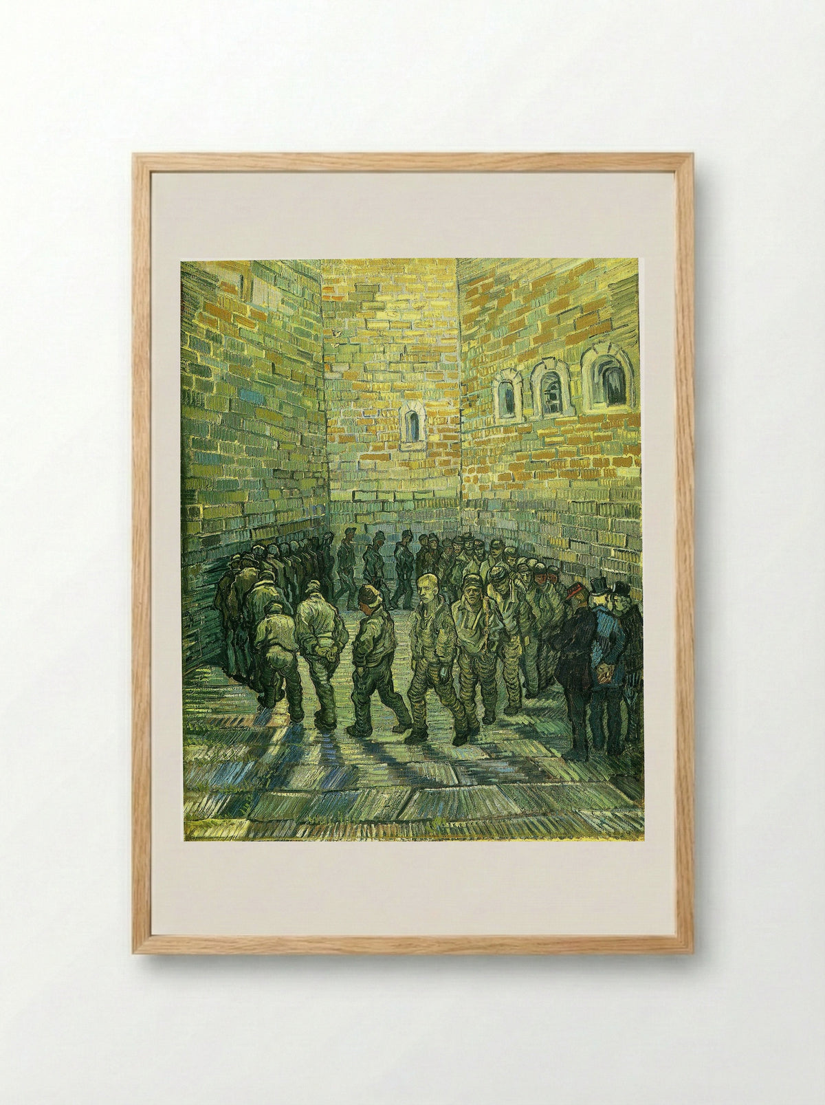 Prisoners Exercising (Prisoners Round) - Vincent van Gogh - Framed Print Wood