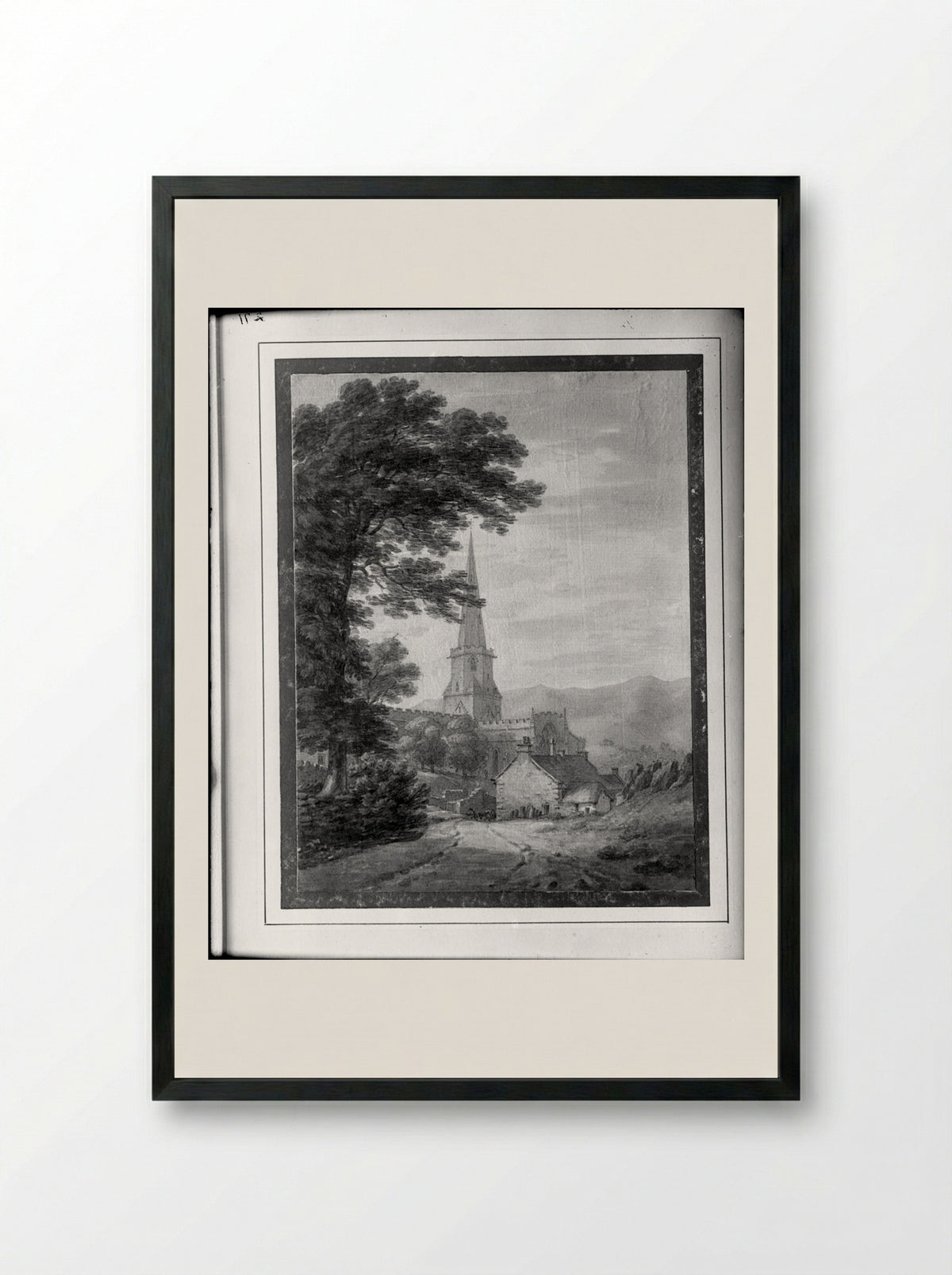 Pristwick Church - Thomas Hearne - Framed Print Black