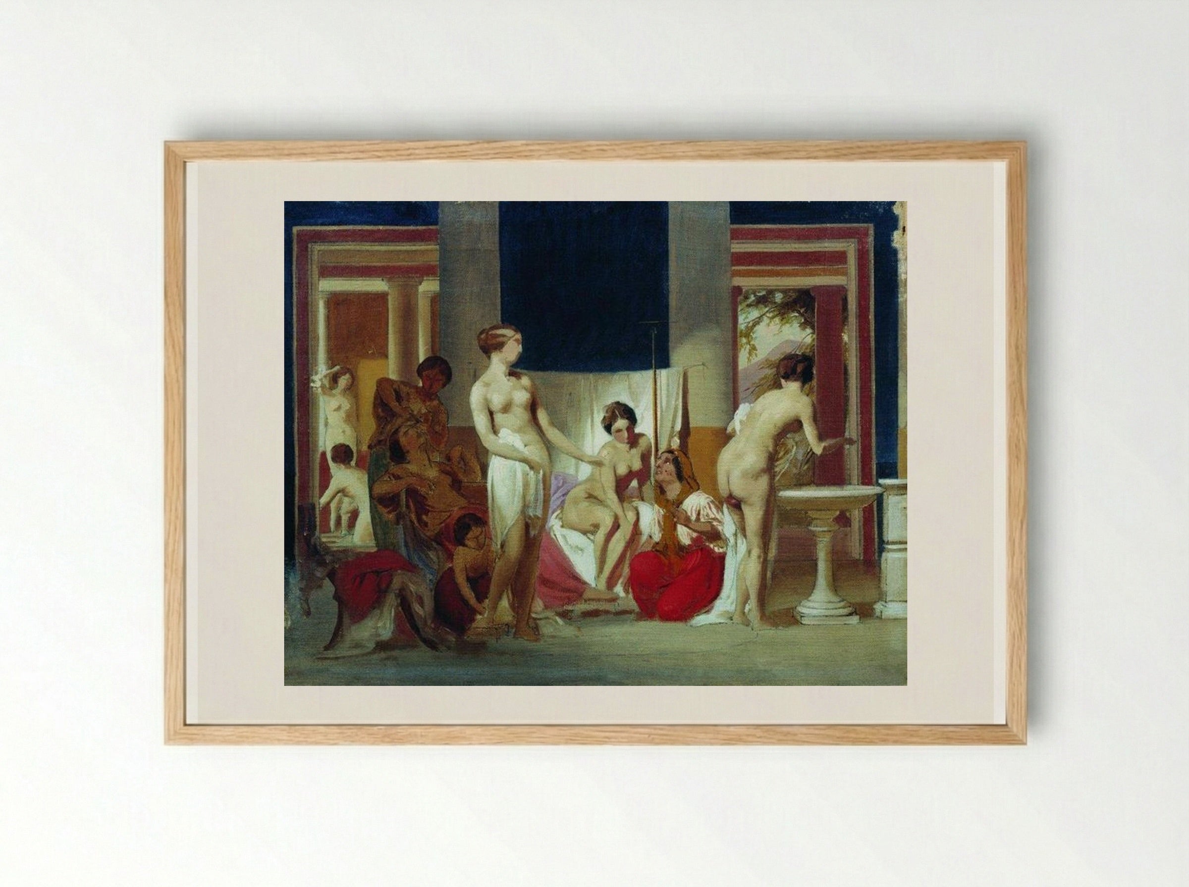 Private Baths in Pompeii - Fyodor Bronnikov - Framed Print Wood