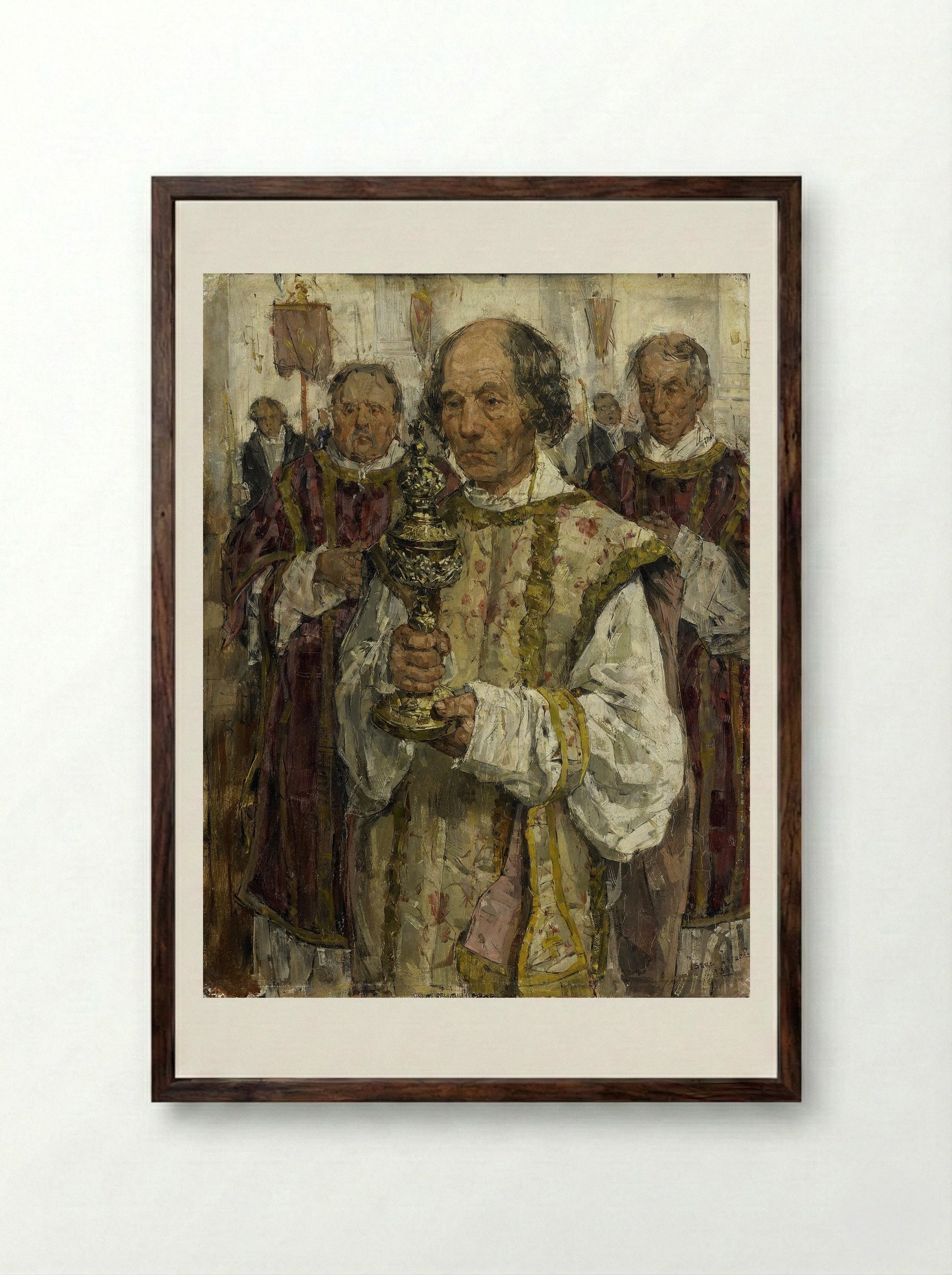 Processie in de Oud-Katholieke kerk te Den Haag - Isaac Israels - Framed Print Dark Wood