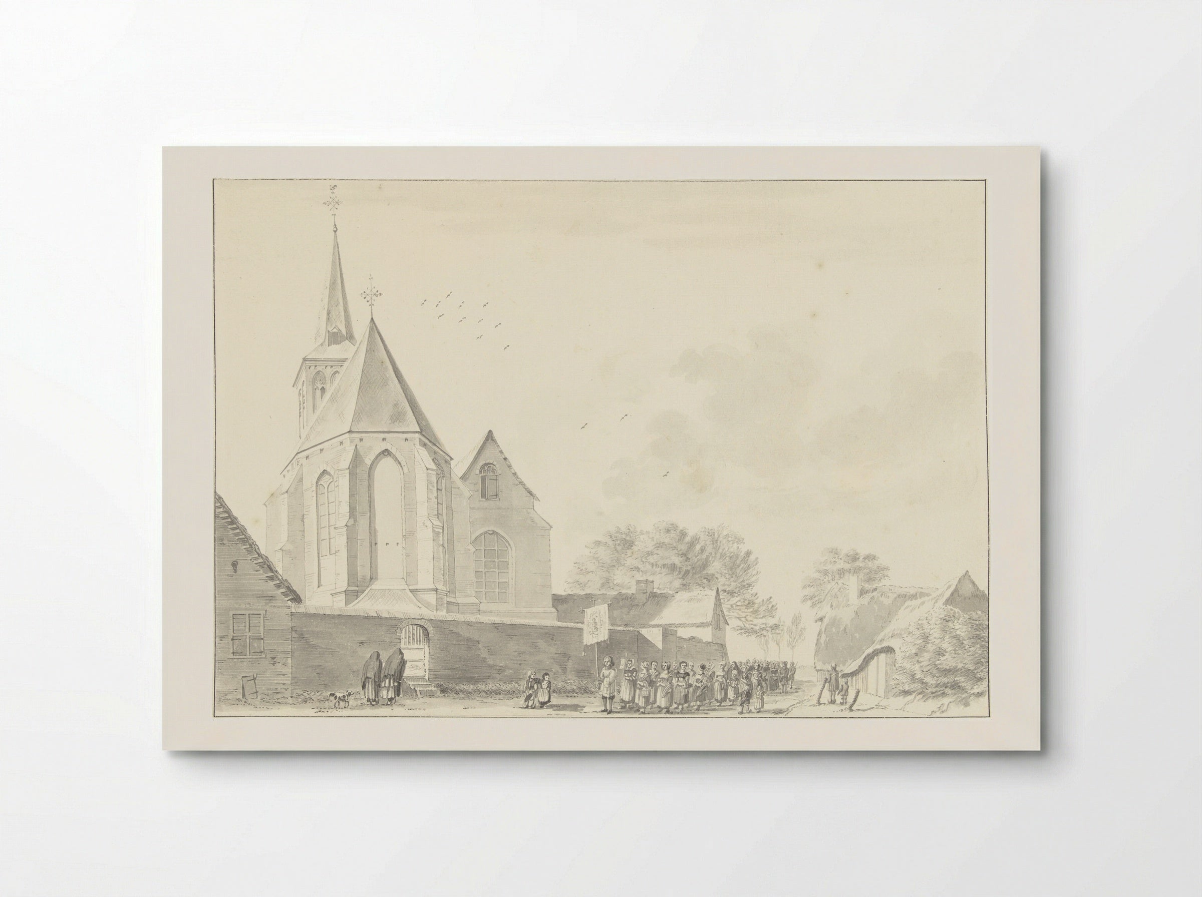 Processie langs de kerk van Broekhuizenvorst - Jan de Beijer - Poster