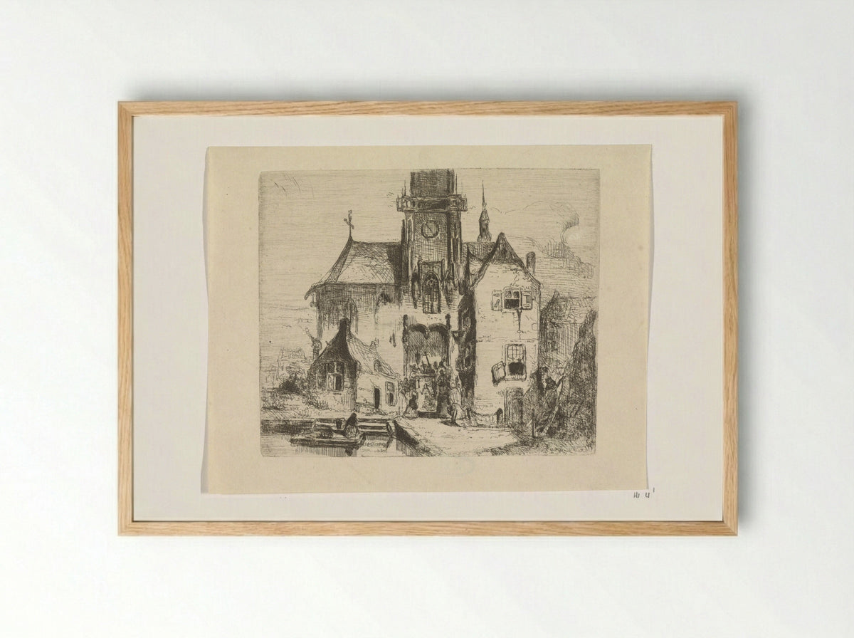 Procession in the Church Doorway - Petrus Marius Molijn - Framed Print Wood