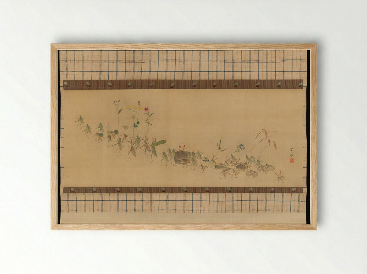 Procession of Insects - Nishiyama Kan'ei - Framed Print Wood