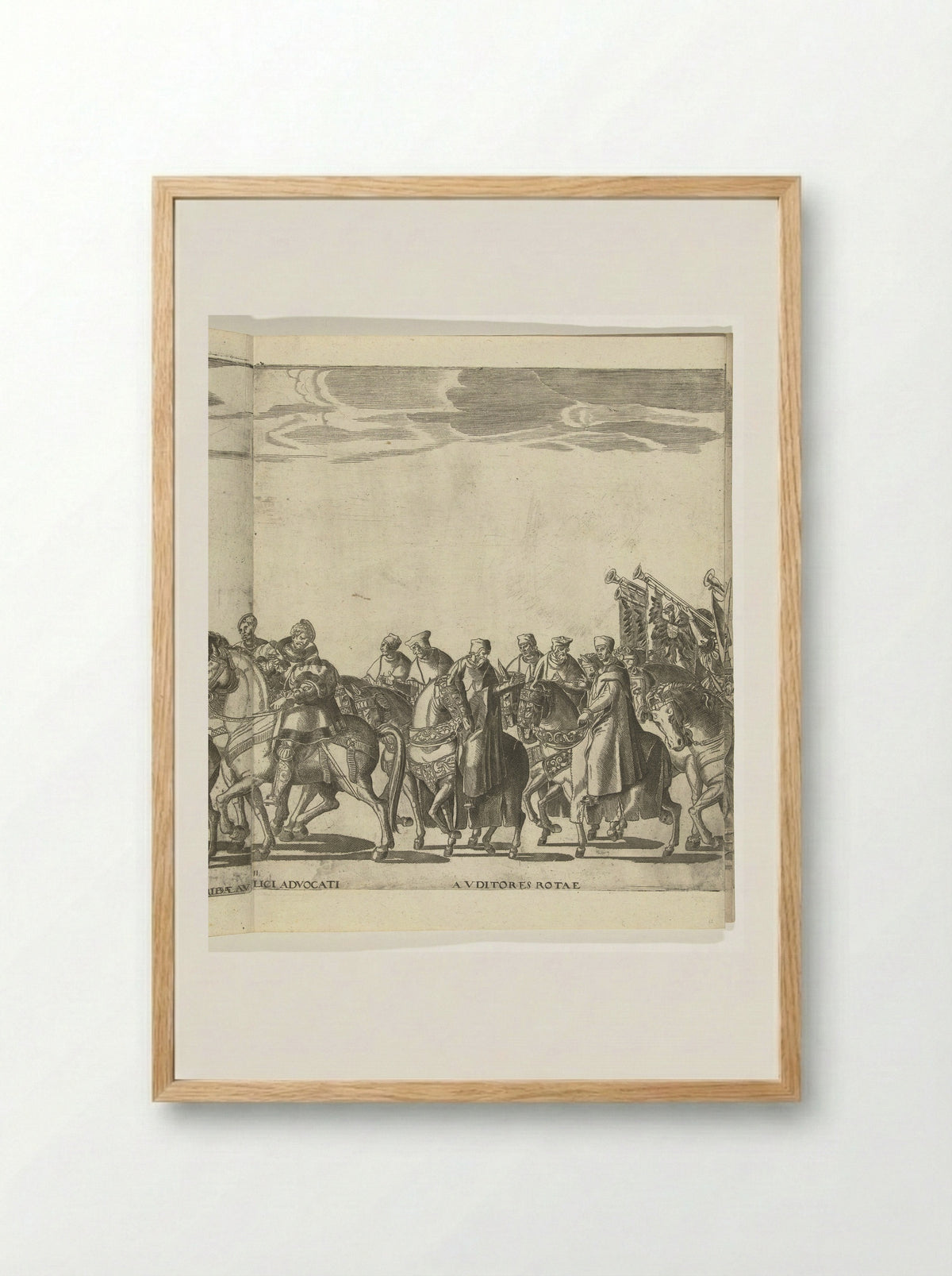 Procession of the Auditors of the Rota - Giovanni Battista Falda - Framed Print Wood