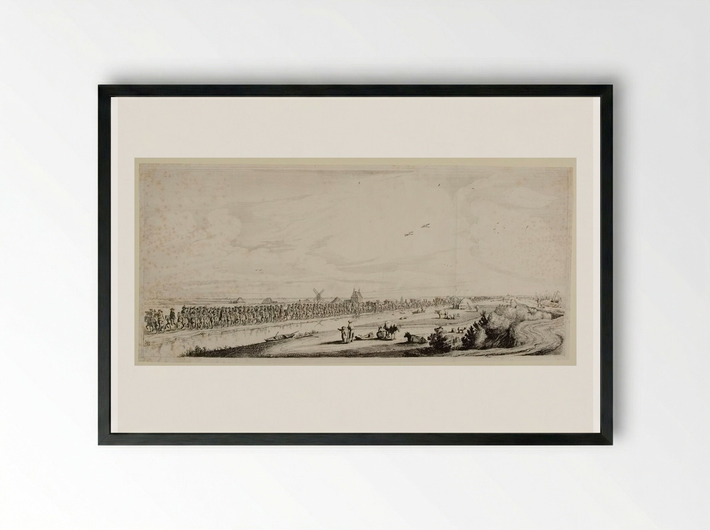 Procession on Haarlemmerweg - Salomon Savery - Framed Print Black