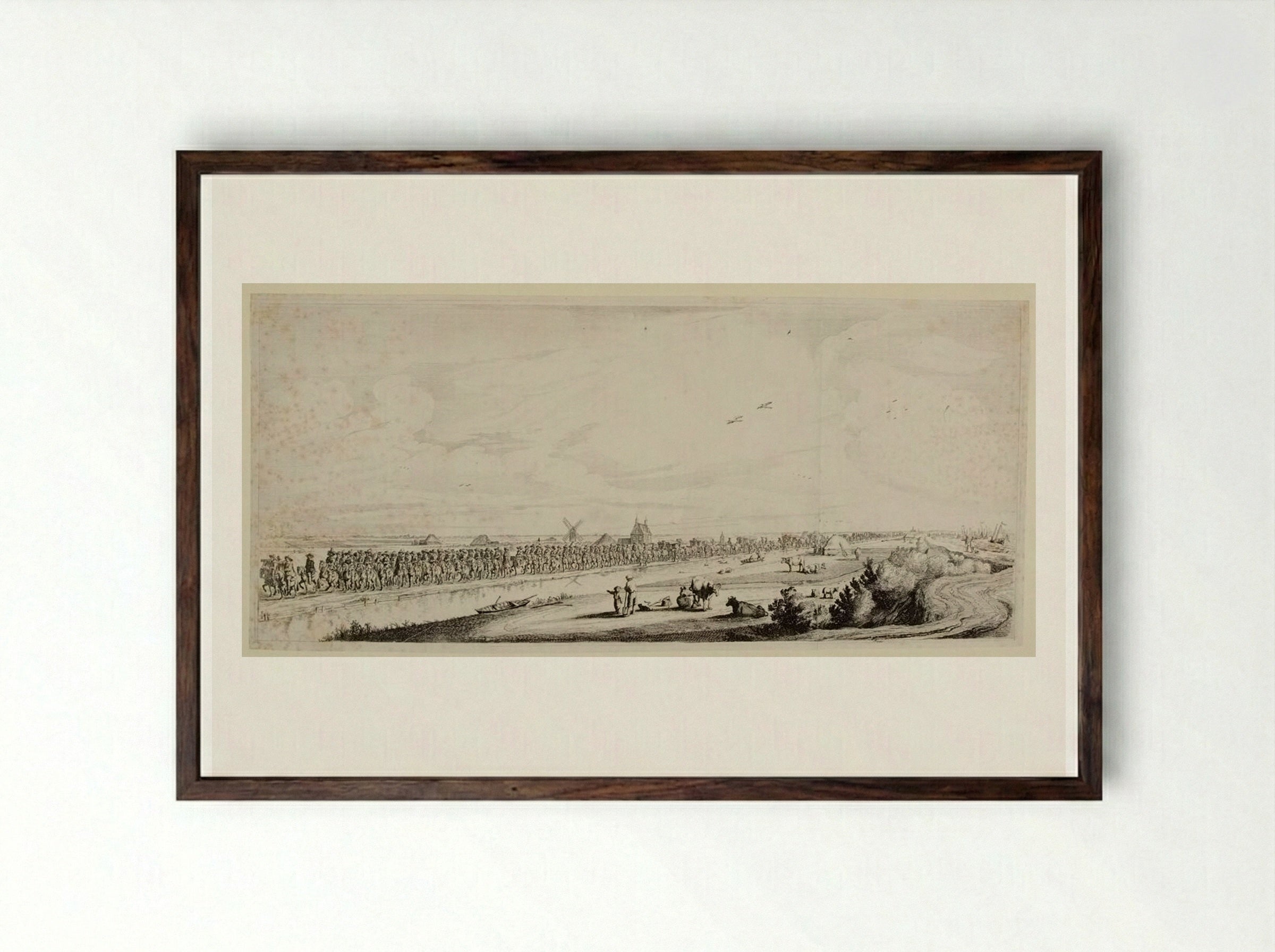 Procession on Haarlemmerweg - Salomon Savery - Framed Print Dark Wood
