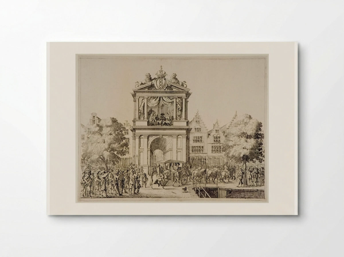 Procession on the Oudezijds Voorburgwal Before a Triumphal Arch - Salomon Savery - Poster
