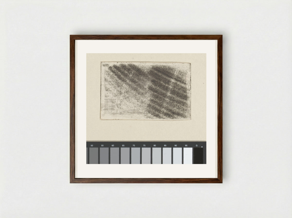 Proef van doordruk (Experimental Print) - Cornelis Ploos van Amstel - Framed Print Dark Wood
