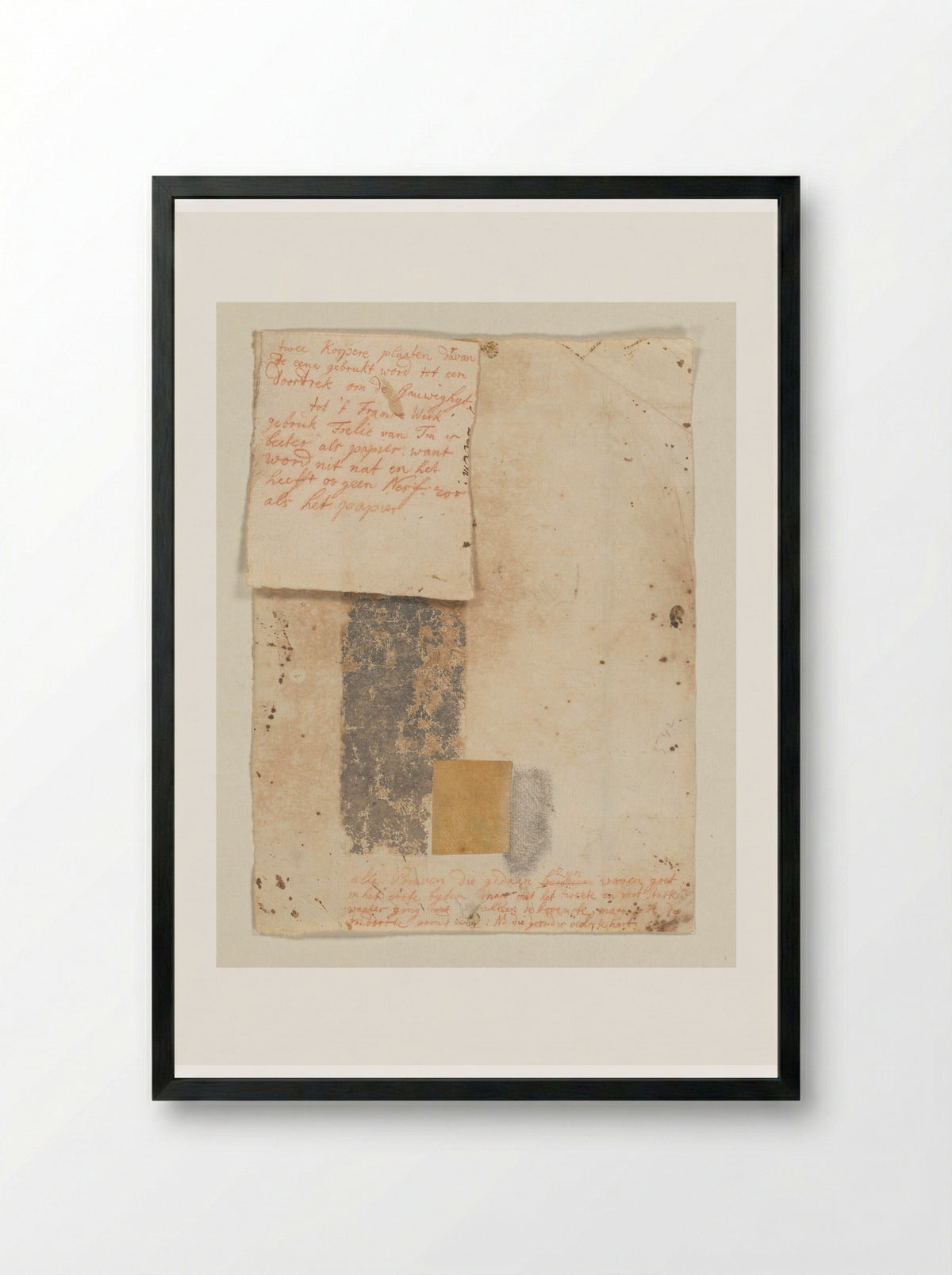 Proef van grafische techniek met verklarende tekst - Cornelis Ploos van Amstel - Framed Print Black
