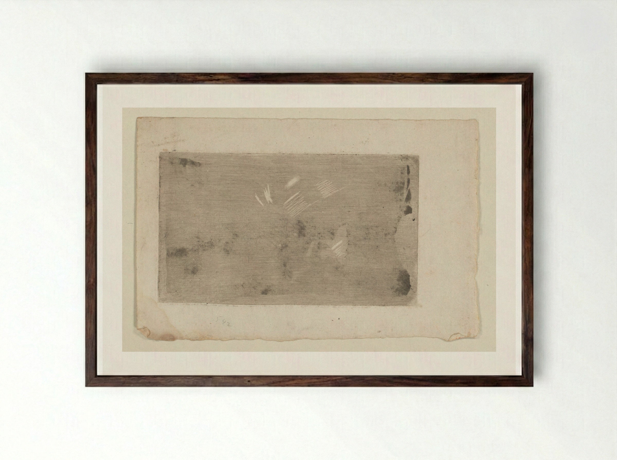 Proef van grafische techniek - Cornelis Ploos van Amstel - Framed Print Dark Wood