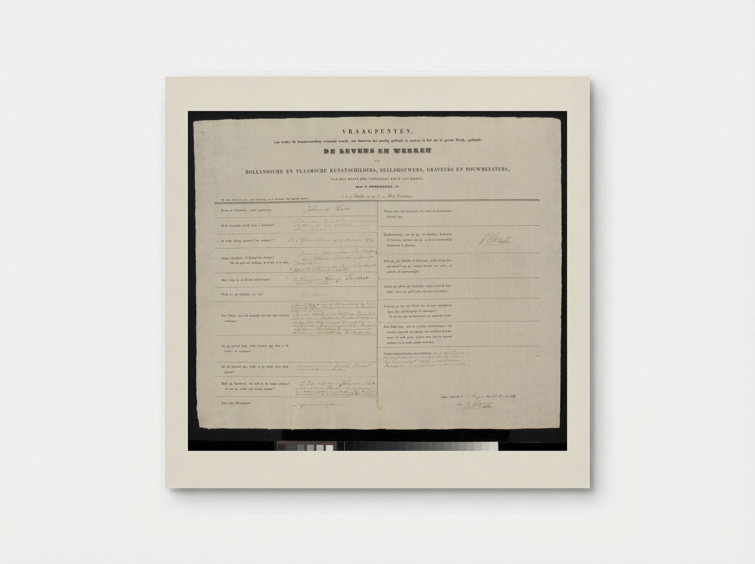 Prof. van der Palm predikend in de Lutherse kerk te 's-Gravenhage voor de koninklijke familie - Johannes Hari (I) - Poster