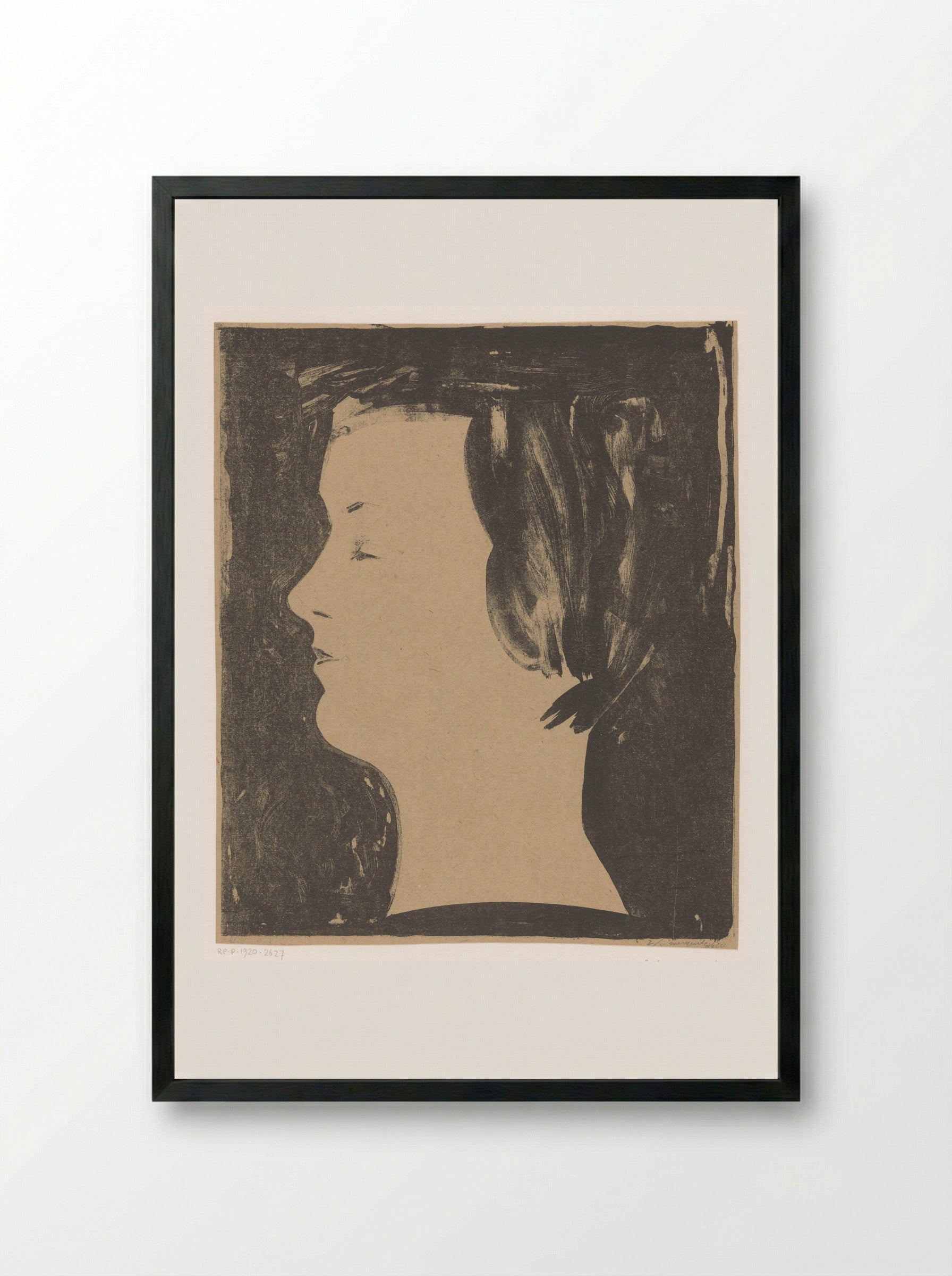 Profiel (meisjesprofiel) - Samuel Jessurun de Mesquita - Framed Print Black