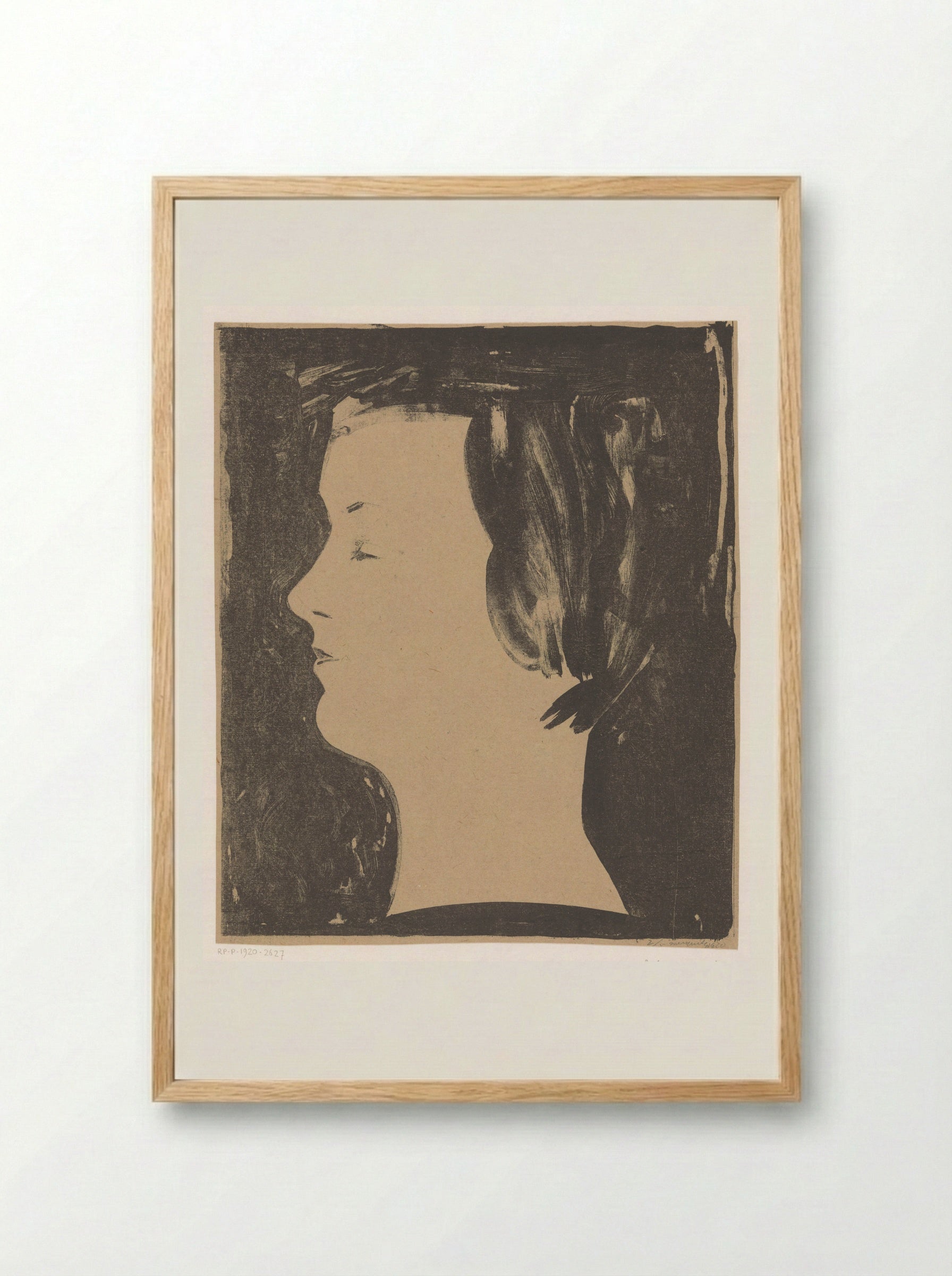 Profiel (meisjesprofiel) - Samuel Jessurun de Mesquita - Framed Print Wood