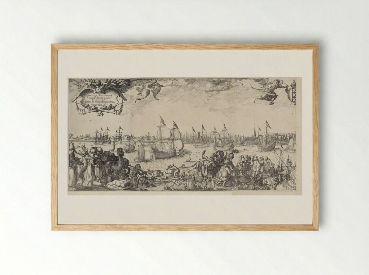 Profiel van Amsterdam, gezien vanaf het IJ - Pieter Bast - Framed Print Wood