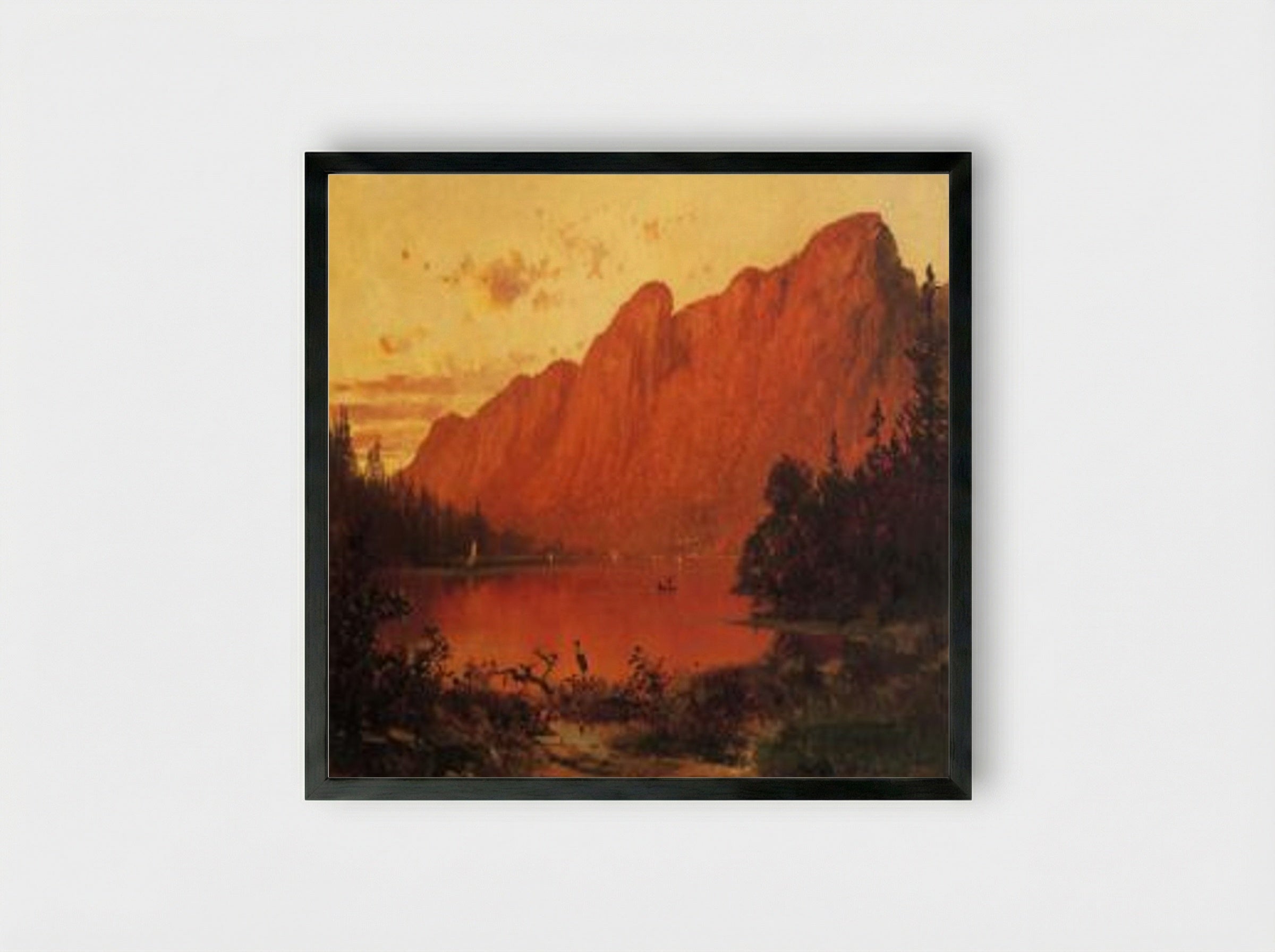 Profile Peak from Profile Lake, New Hampshire - Thomas Hill - Framed Print Black