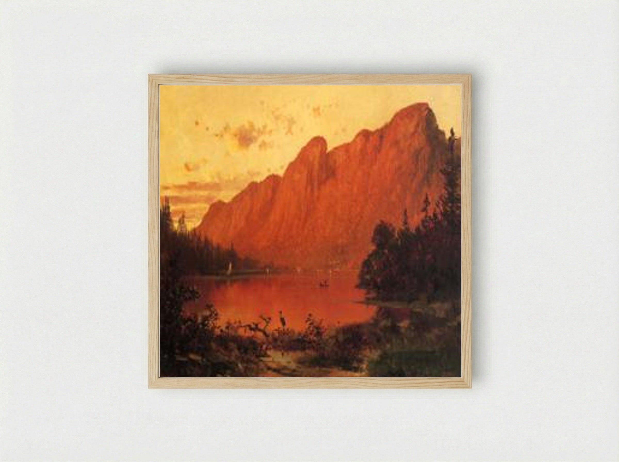 Profile Peak from Profile Lake, New Hampshire - Thomas Hill - Framed Print Wood